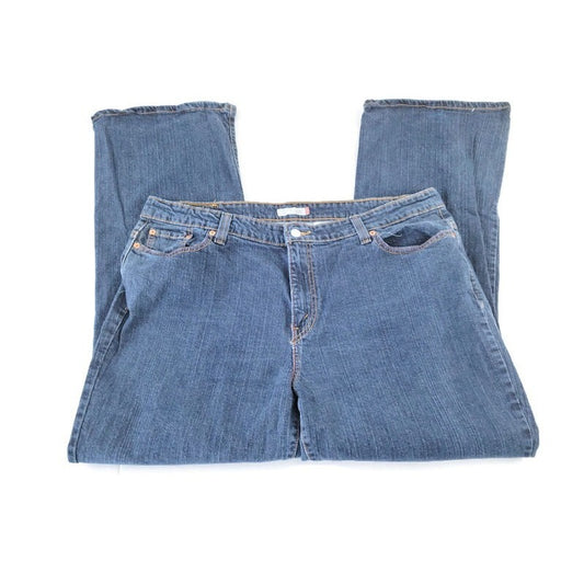 Levis 515 Womens Jeans 24M Plus Boot Cut Dark Blue Denim Wash 5 Pocket Zip