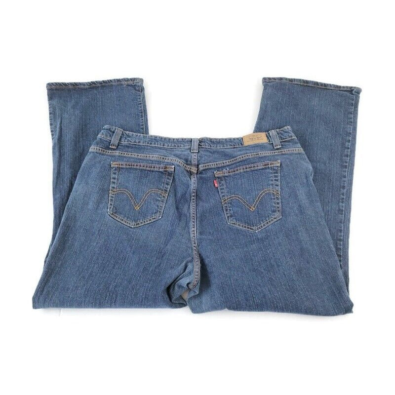Levis 515 Womens Jeans 24M Plus Boot Cut Dark Blue Denim Wash 5 Pocket Zip