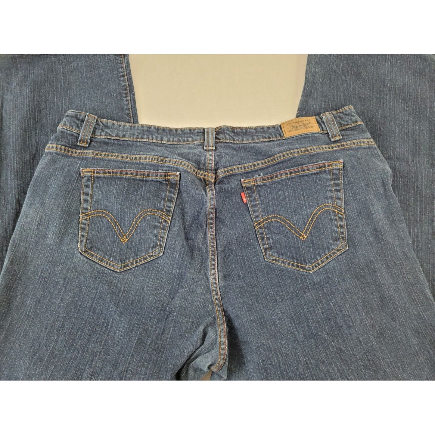 Levis 515 Womens Jeans 24M Plus Boot Cut Dark Blue Denim Wash 5 Pocket Zip
