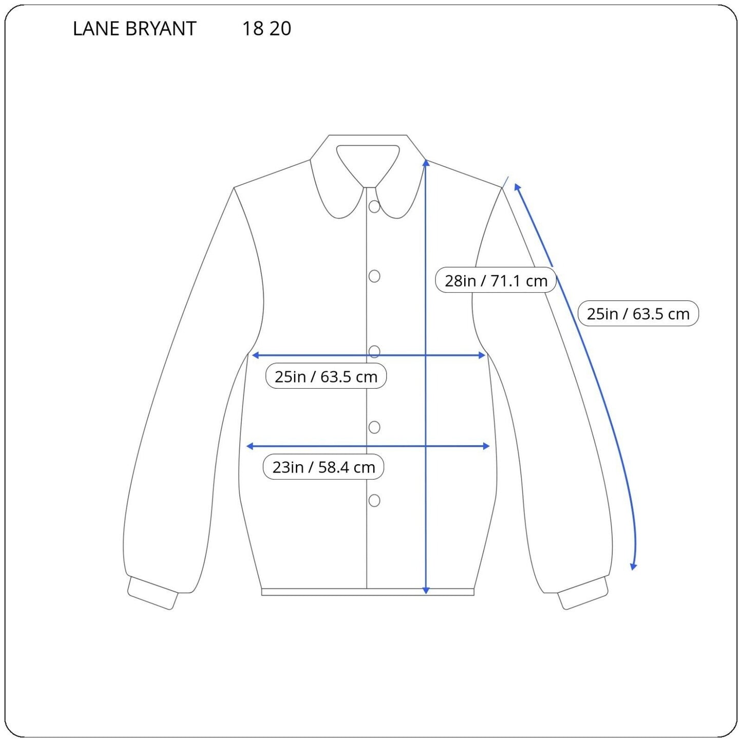 Lane Bryant Women Top 18 20 Plus Ruffle Collar Blue Watercolor Sheer Lightweight