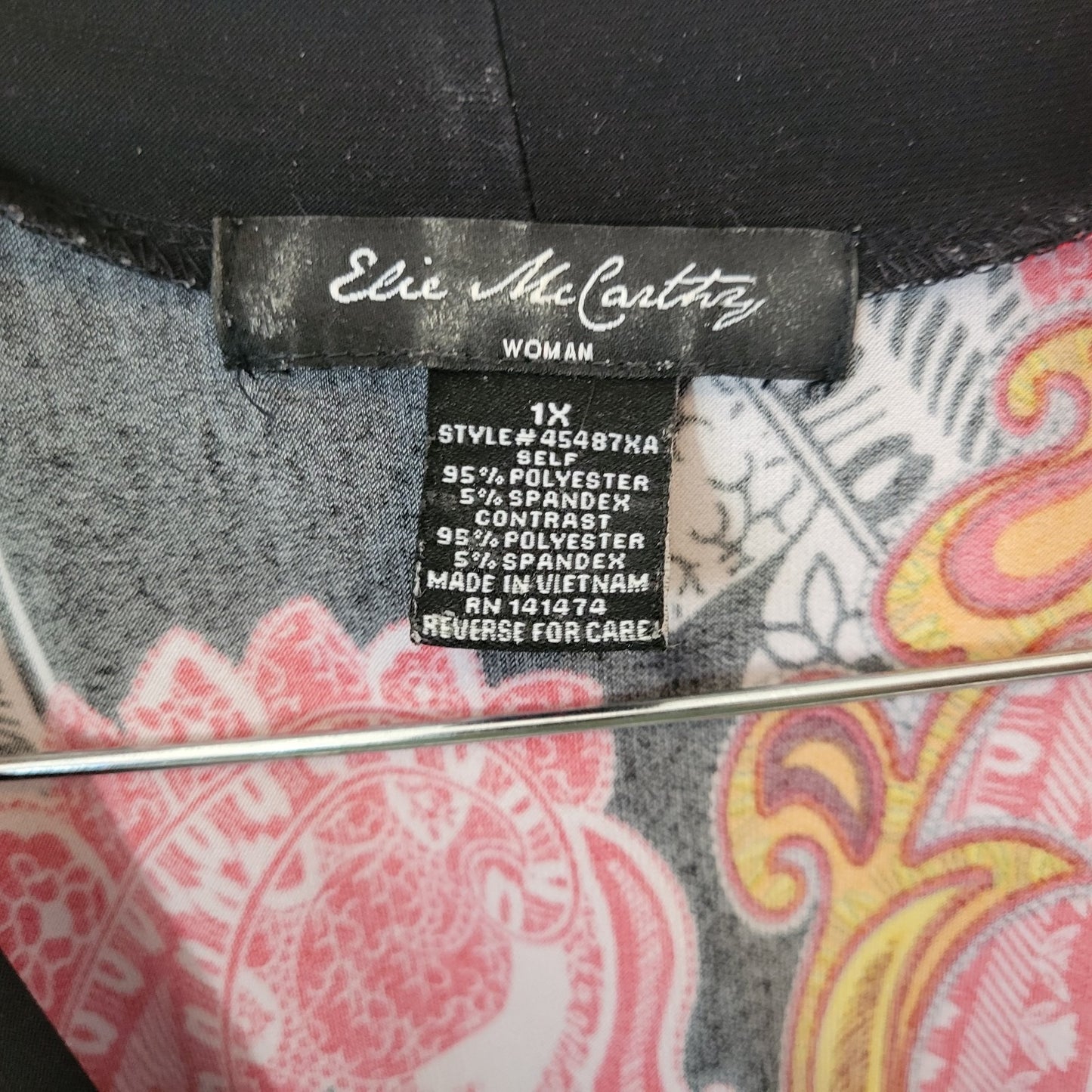 Elie McCarthy Womens Dress 1X Plus Sheath Midi Sleeveless Red Paisley Office