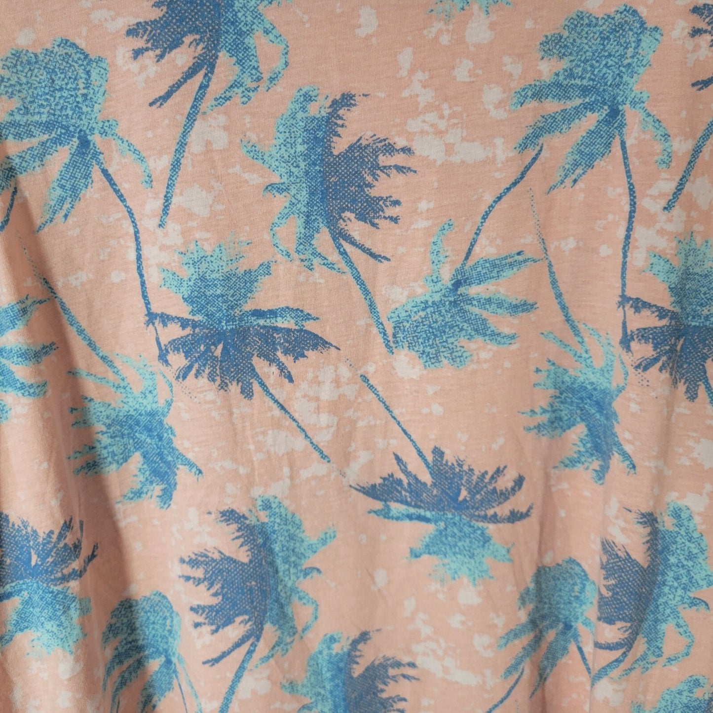 Sonoma Womens Top XXL Plus Tank Tropical Palm Trees Blue Floral Lightweight
