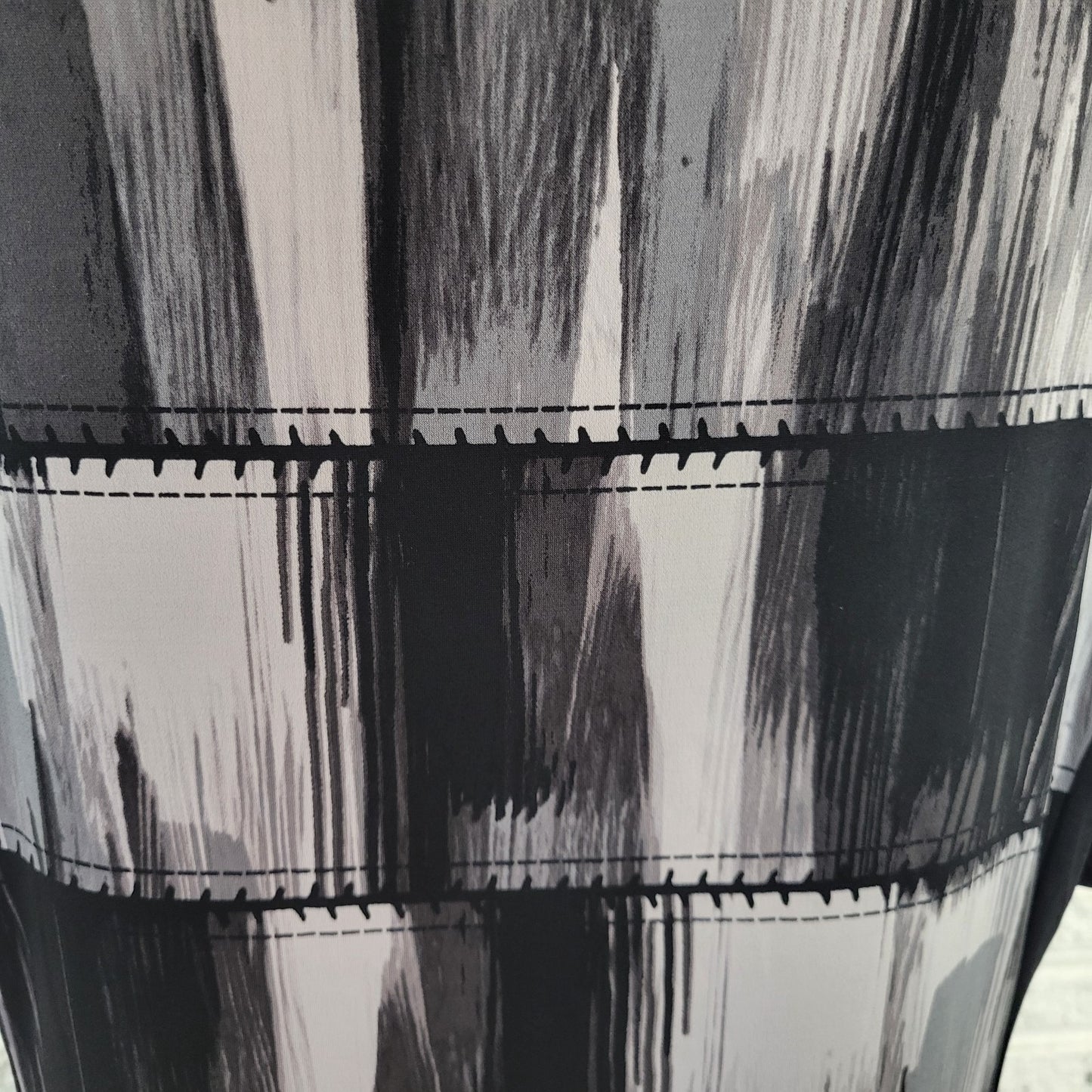 Style & Co XL Top Womens Black Gray Watercolor Tunic T-Shirt Short Sleeve