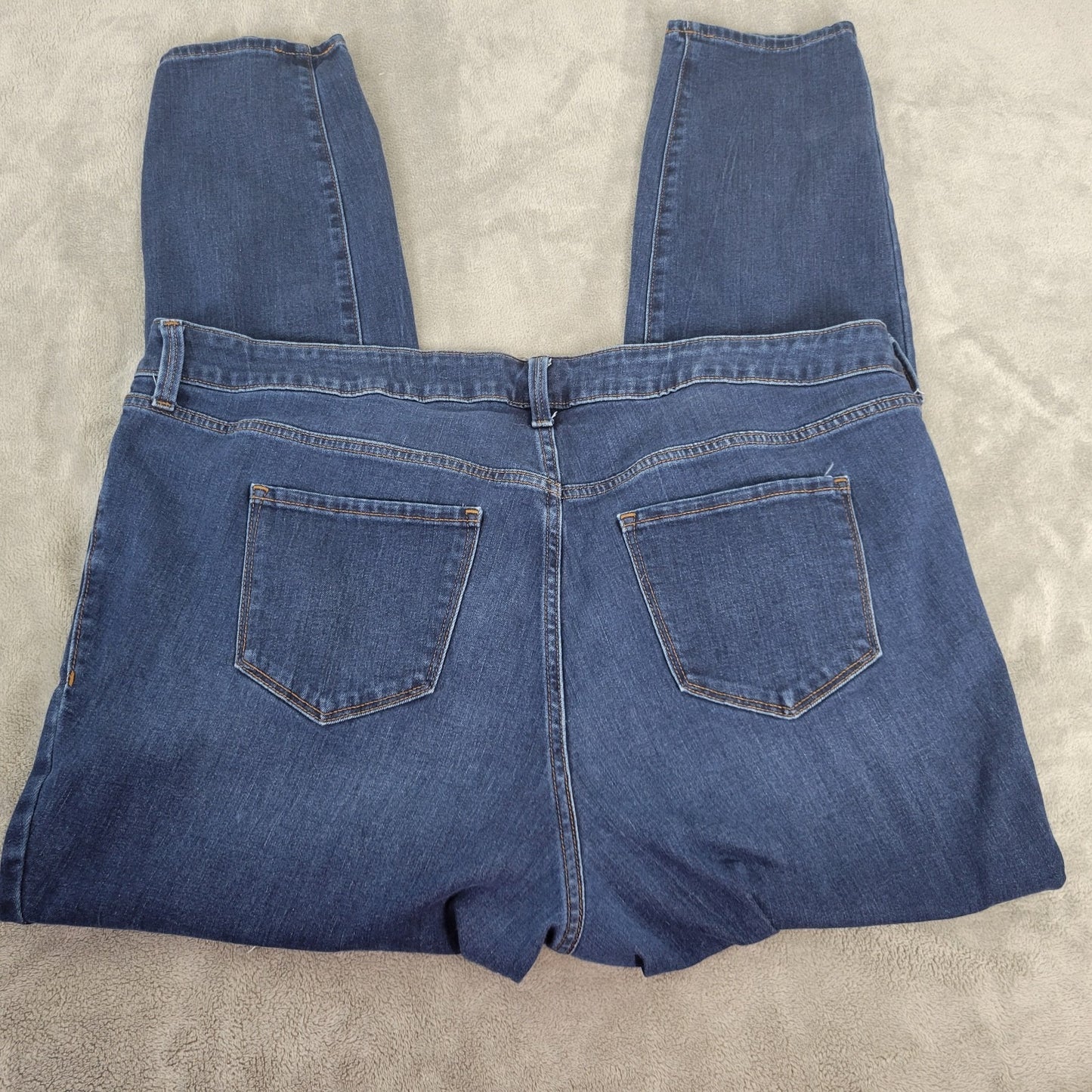 Old Navy Women Jeans 22 Plus Long Pop Icon Skinny Dark Blue Denim Mid Rise Comfy