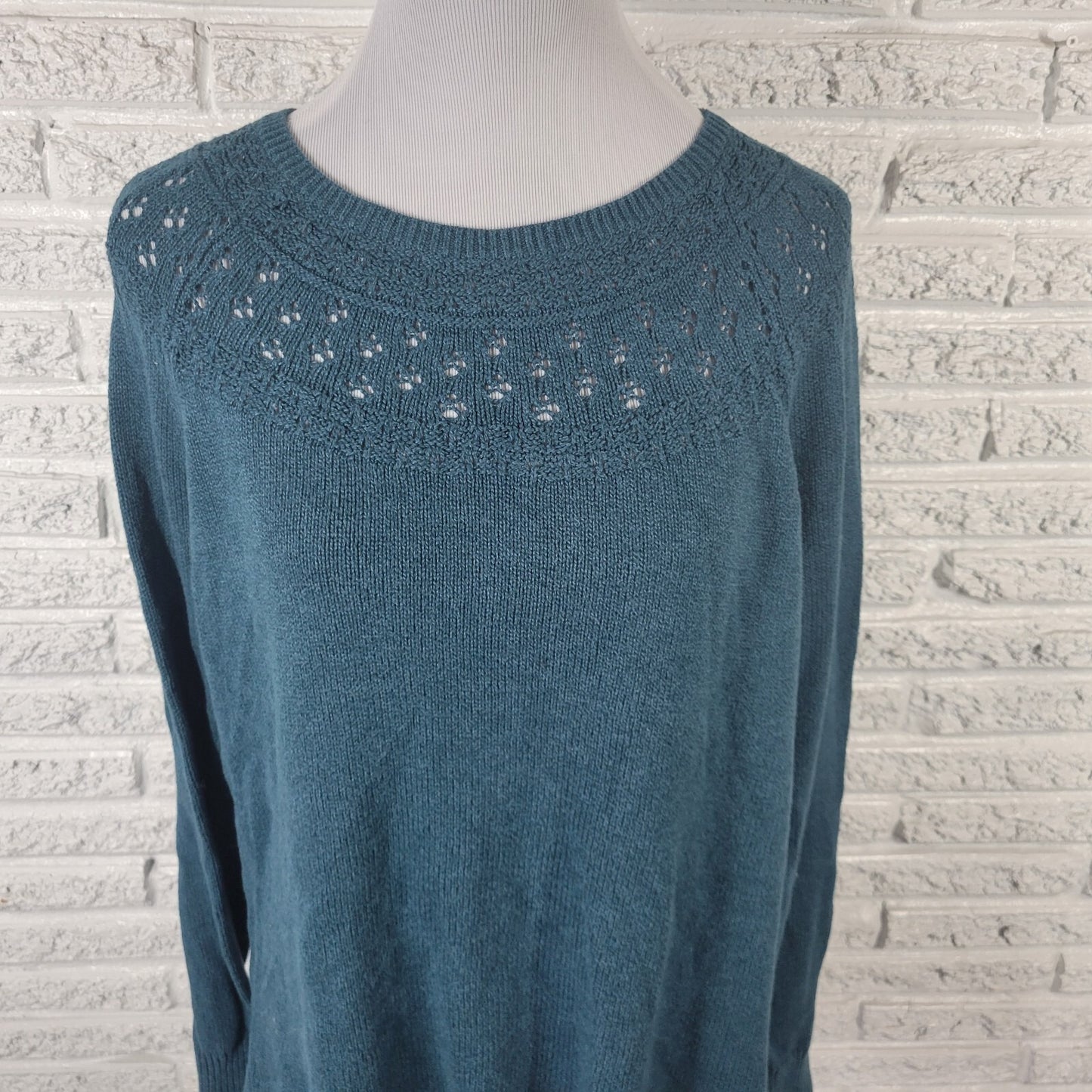 Sonoma Women Sweater Extra Large XL Pullover Long Sleeve Blue Comfy Cotton Blend