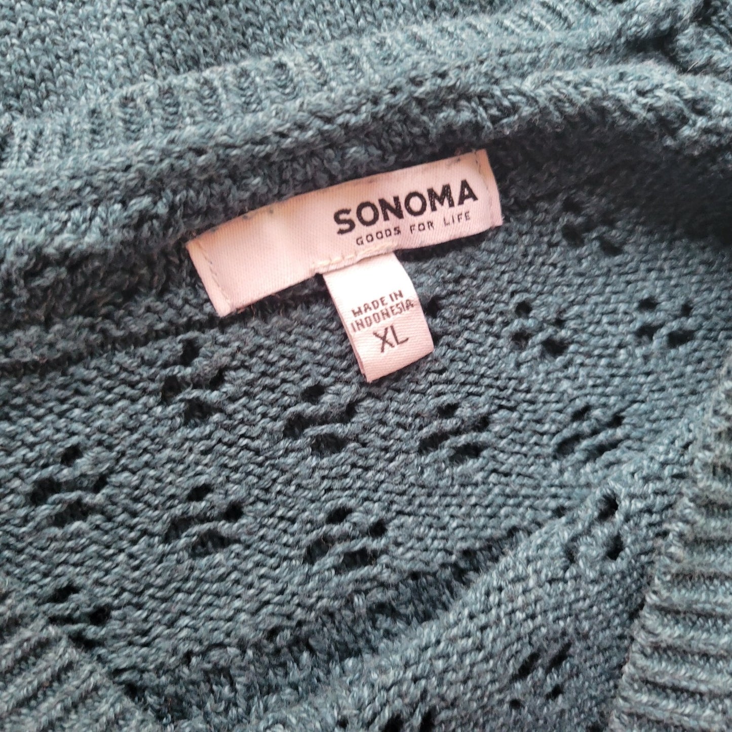 Sonoma Women Sweater Extra Large XL Pullover Long Sleeve Blue Comfy Cotton Blend