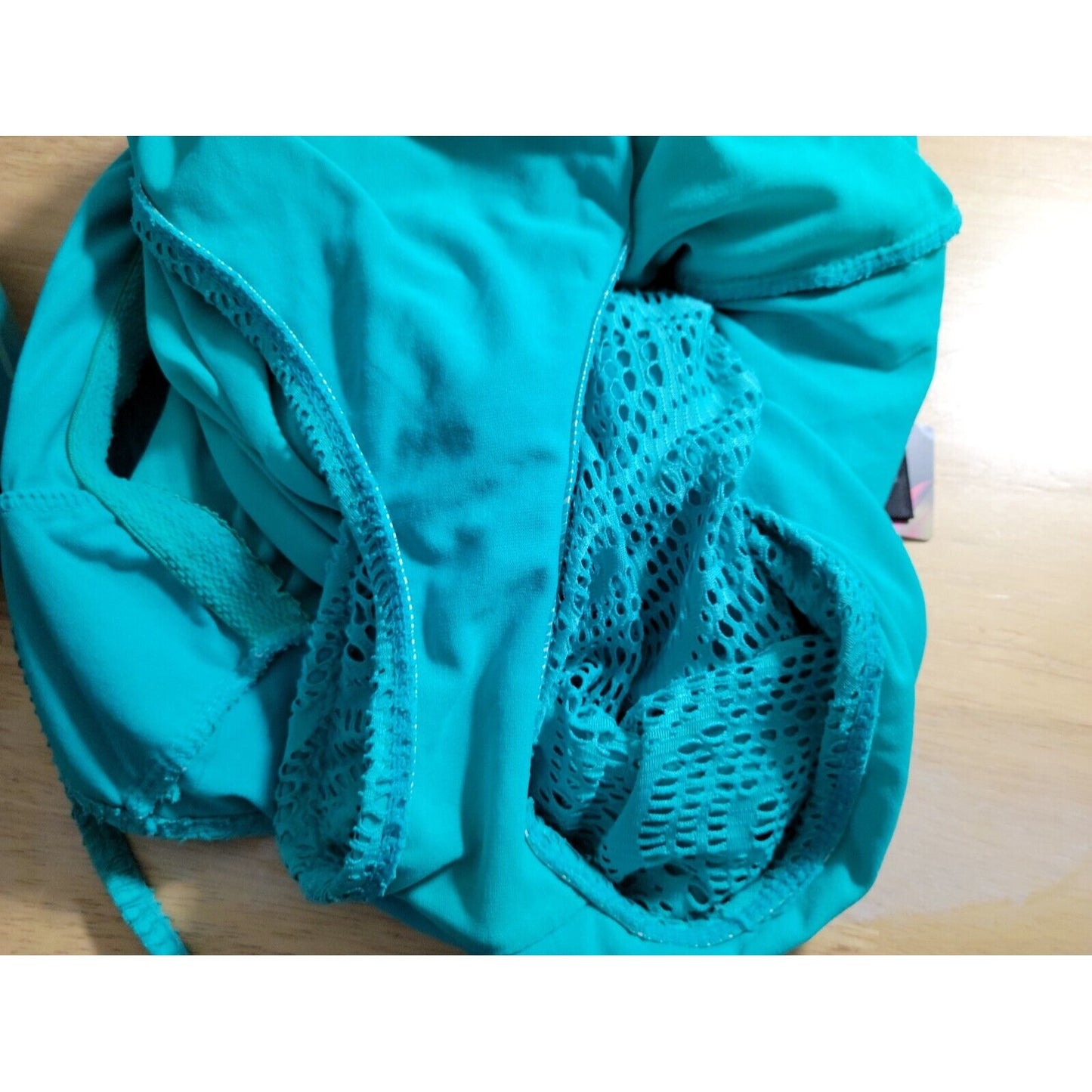 Catalina Womens Swimsuit Extra Large 16 18 Blue Bra Lined Spaghetti Strap Mesh