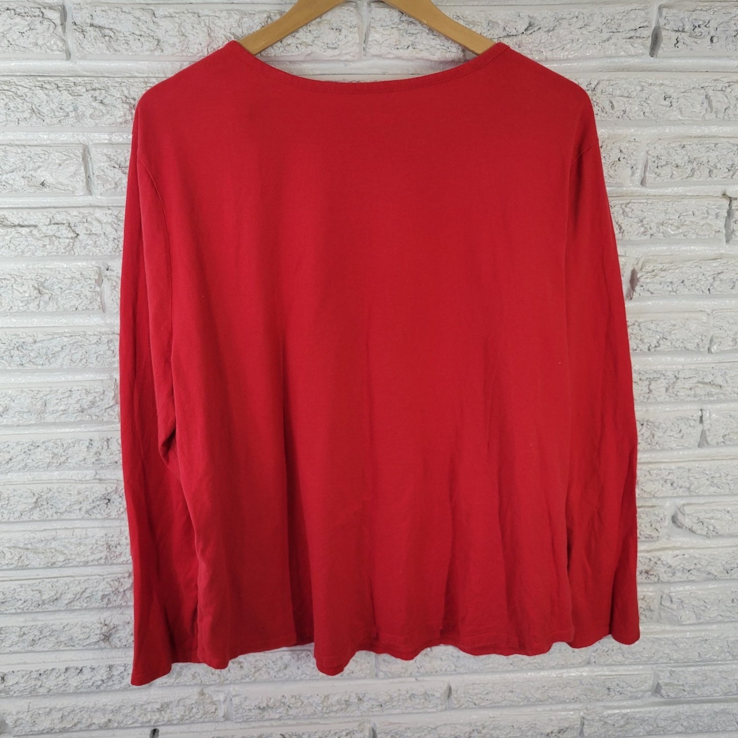 Holiday Time 3X Red Santa Grandma Graphic Tee 100% Cotton Glitter Christ NOV96XE