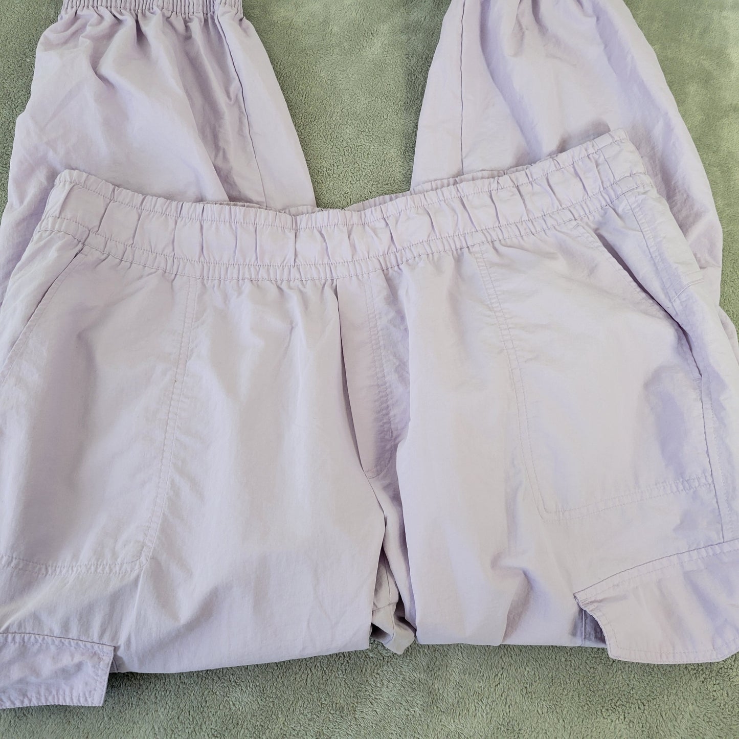 Old Navy XXL Lavender Nylon Cargo Jogger Pants Drawstring Pockets PUR32E