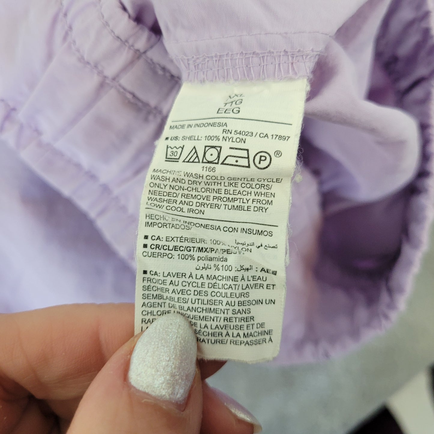Old Navy XXL Lavender Nylon Cargo Jogger Pants Drawstring Pockets PUR32E