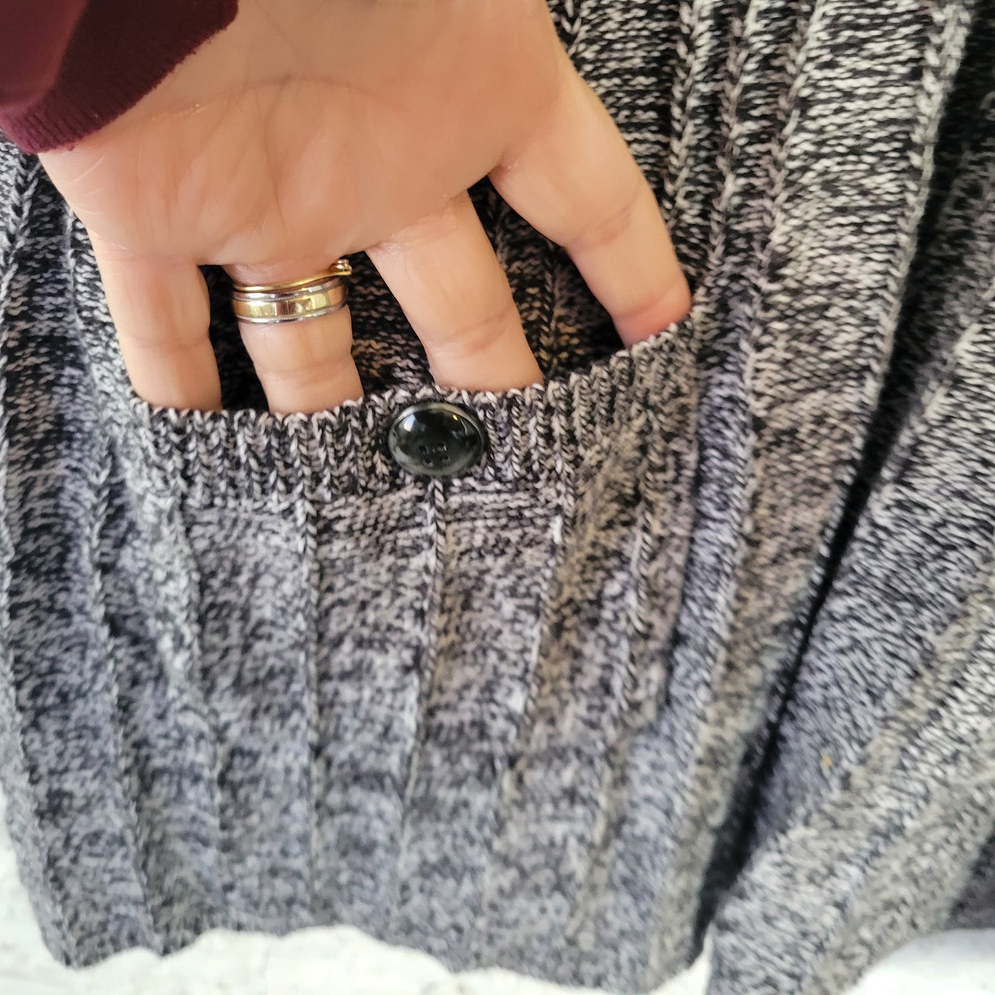 Style&co. 2X Black White Marled Turtleneck Mini Sweater Dress Pockets SWE4E