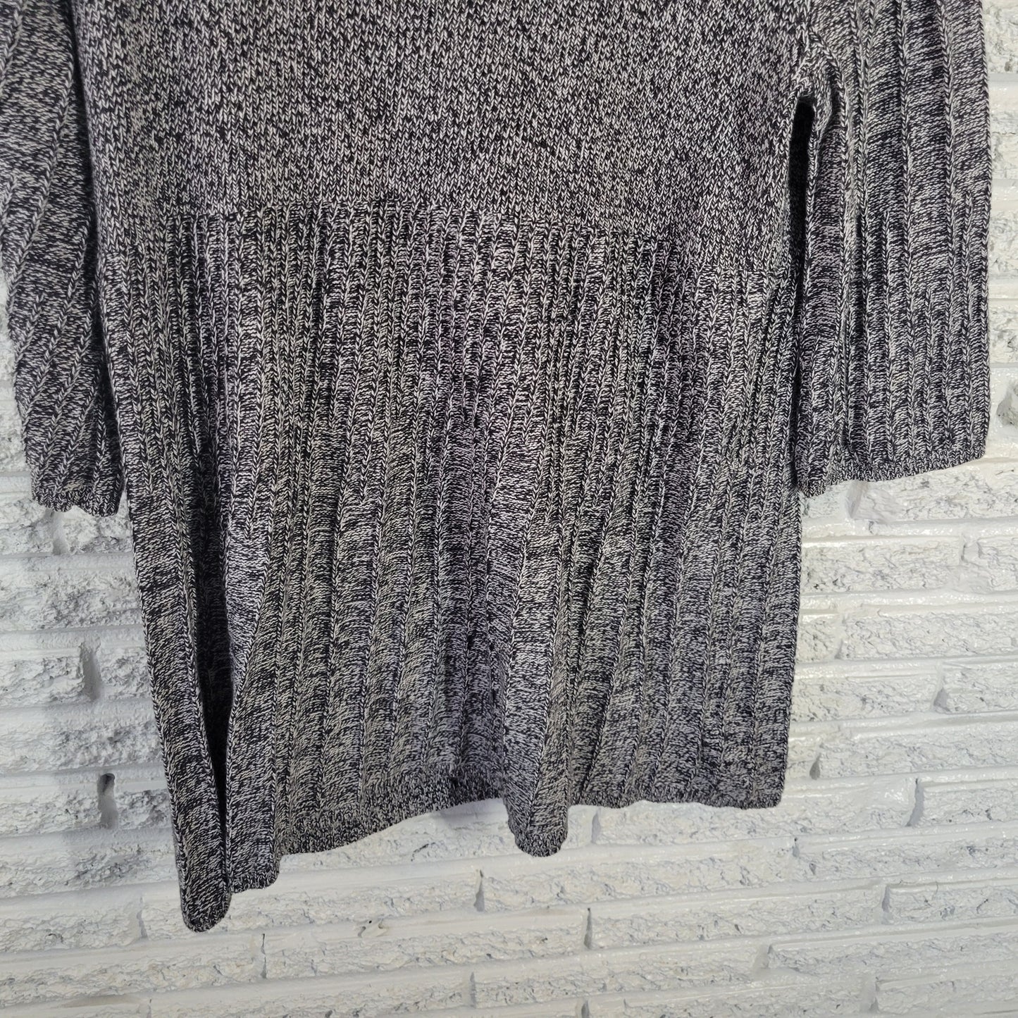 Style&co. 2X Black White Marled Turtleneck Mini Sweater Dress Pockets SWE4E