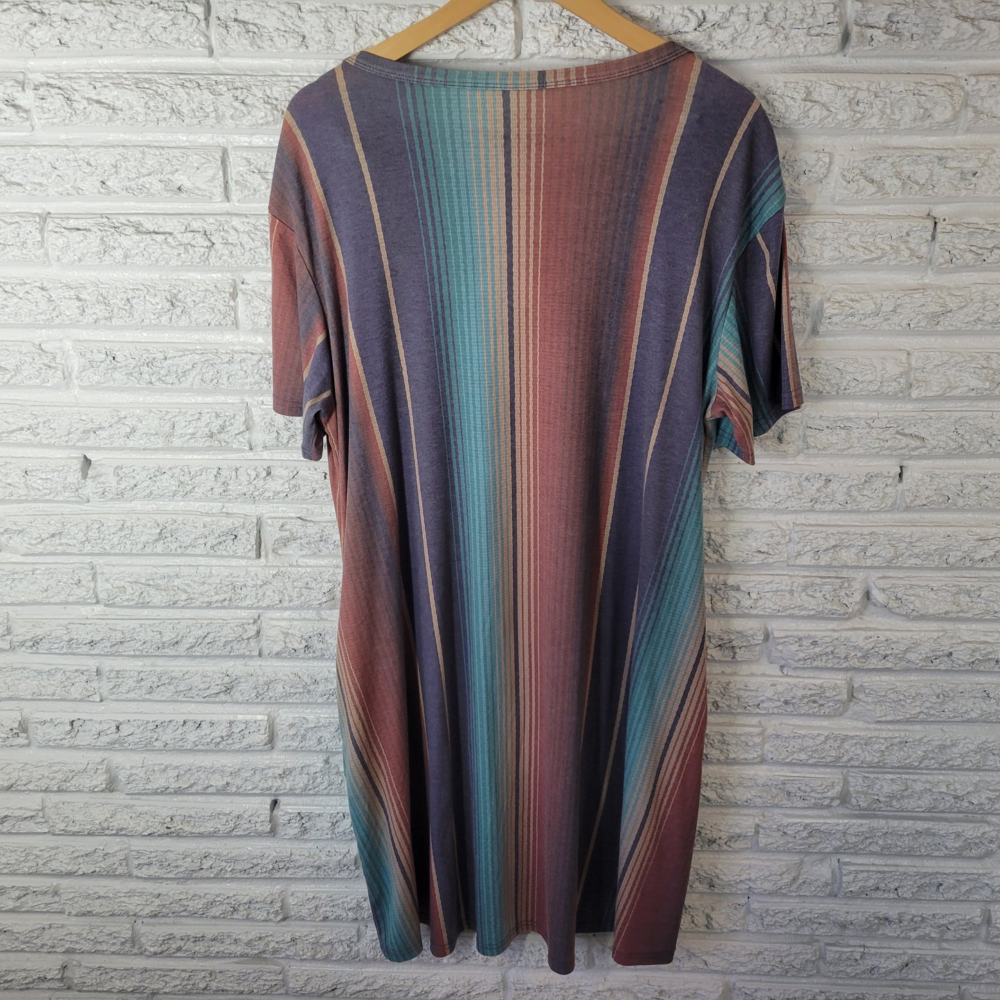 Crazy Train XXL Muted Multicolor Striped Mini Dress Pockets Stretch STR113E