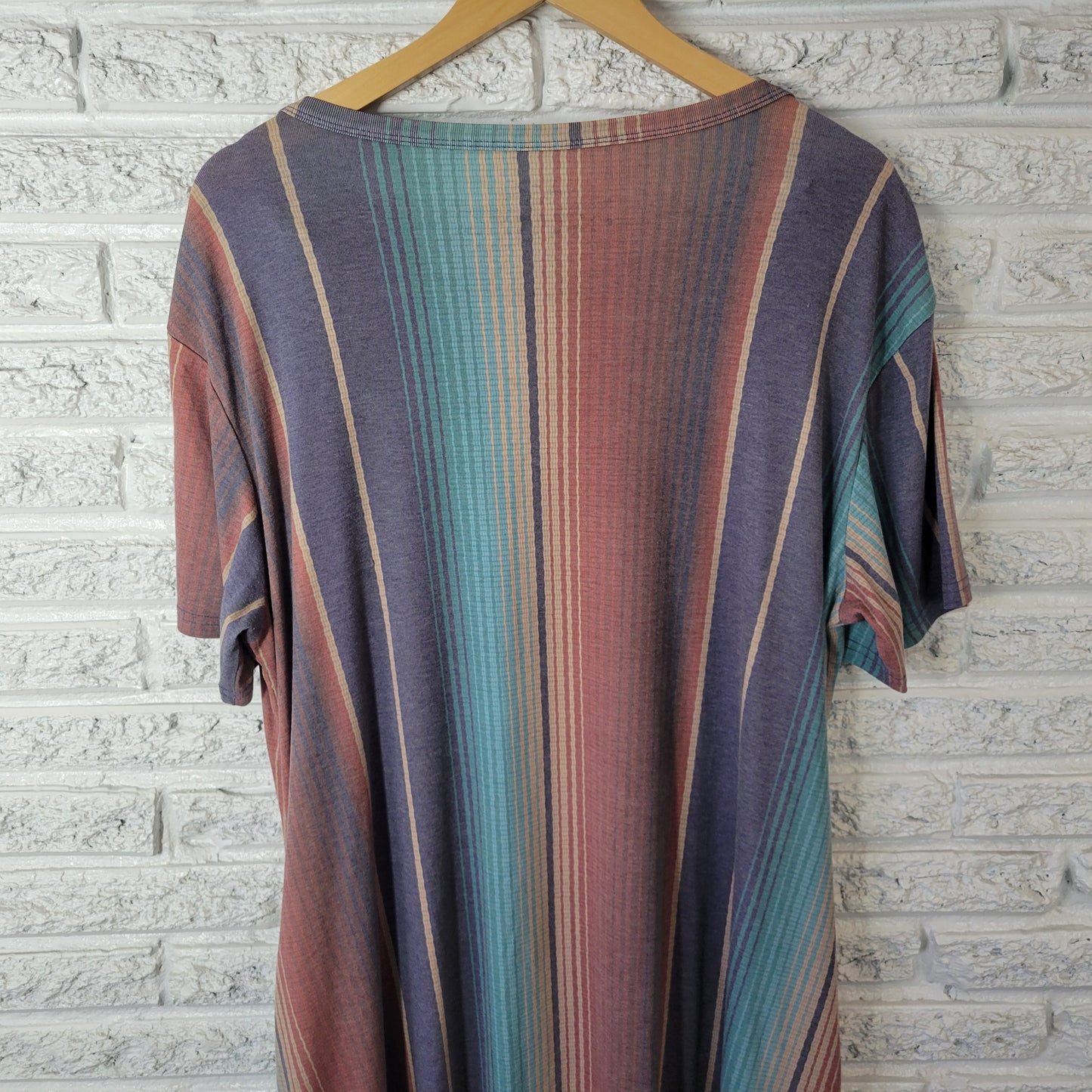 Crazy Train XXL Muted Multicolor Striped Mini Dress Pockets Stretch STR113E