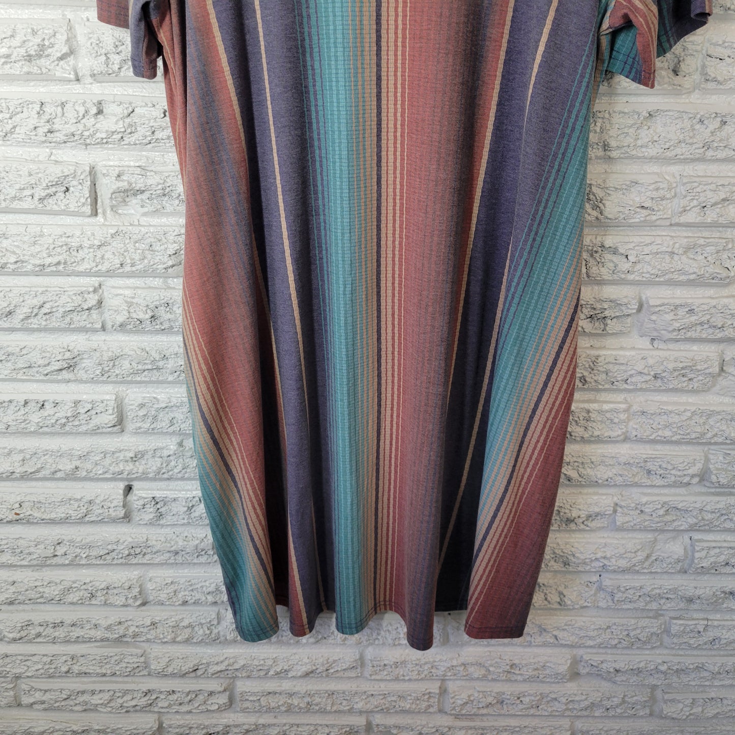 Crazy Train XXL Muted Multicolor Striped Mini Dress Pockets Stretch STR113E