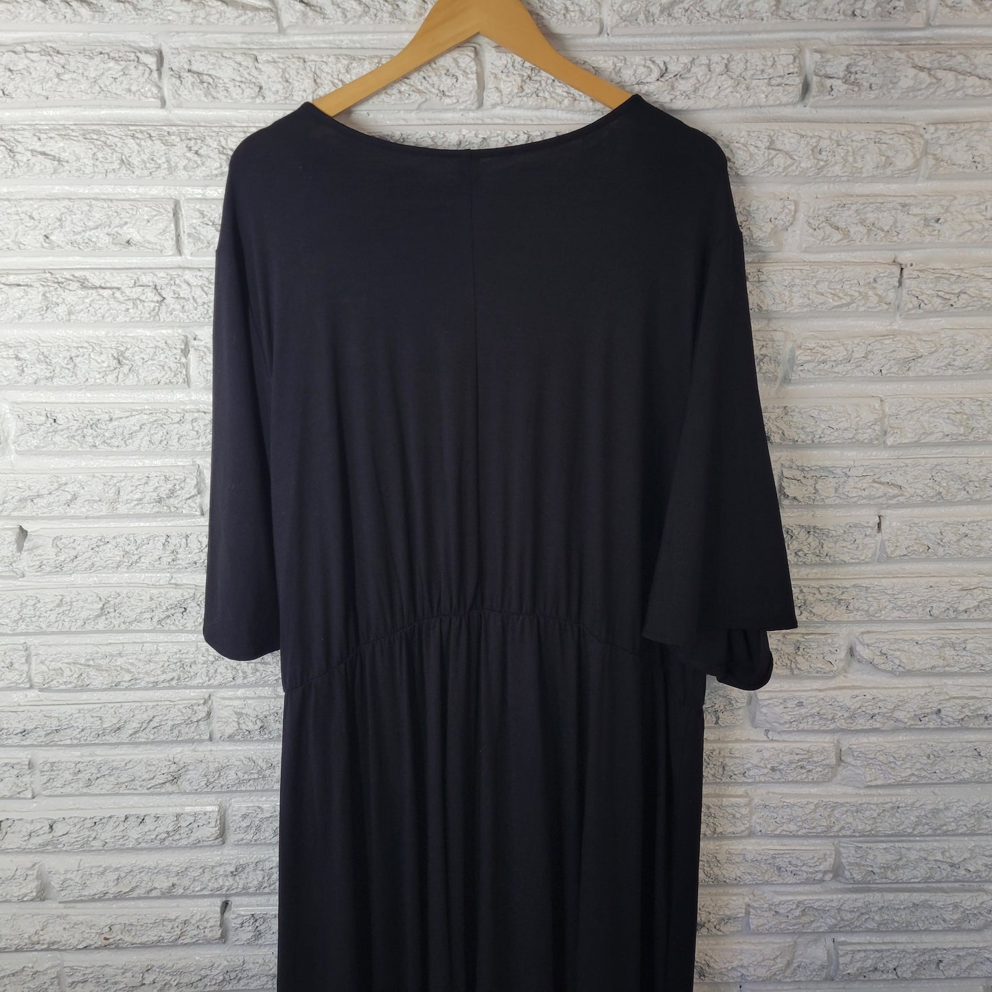 Old Navy 4X Plus Black Faux Wrap V-Neck Short Sleeve Belted Fit Flare SWE154E