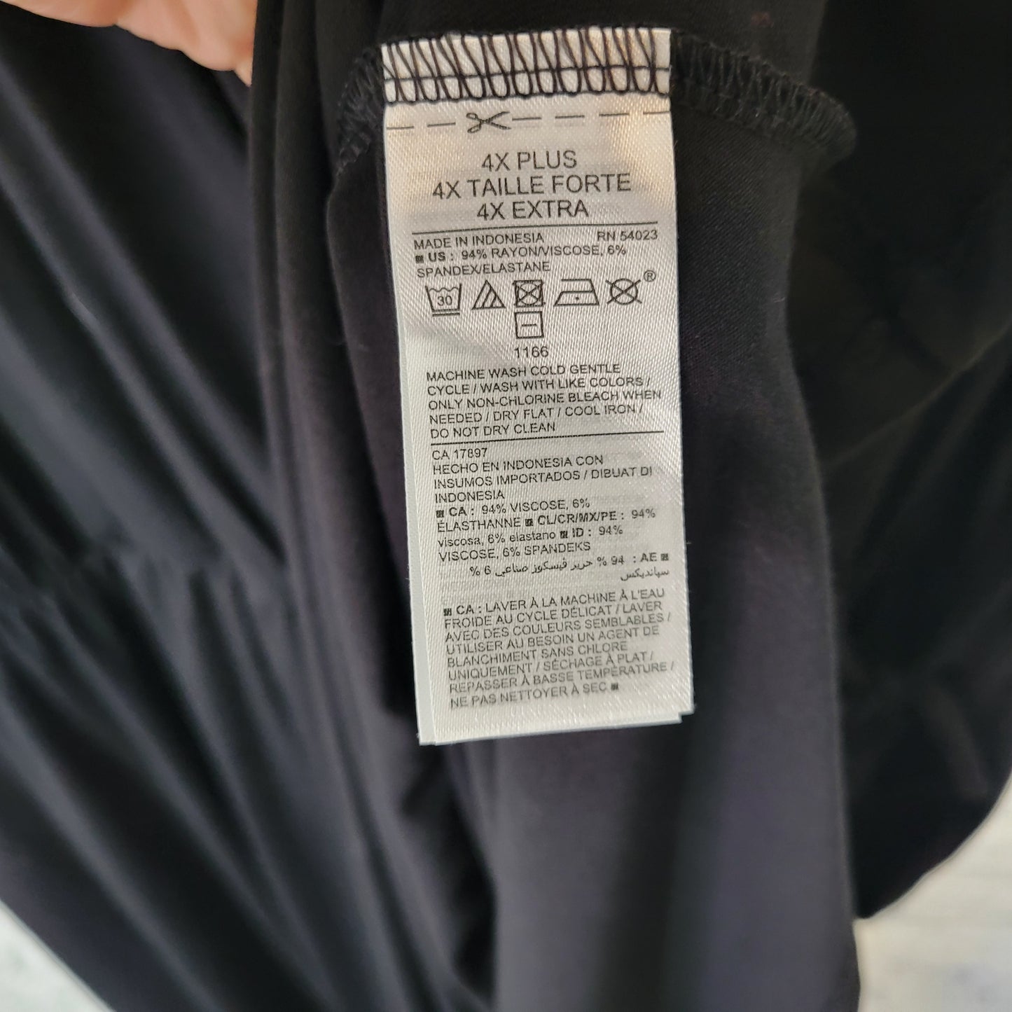 Old Navy 4X Plus Black Faux Wrap V-Neck Short Sleeve Belted Fit Flare SWE154E