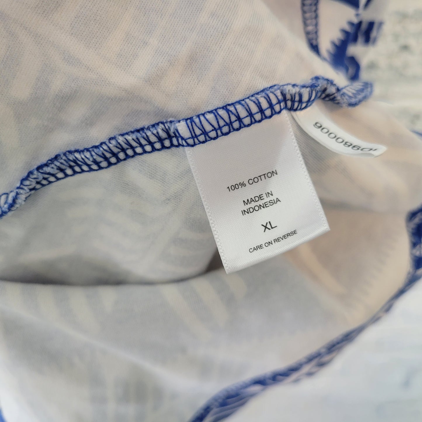 New York & Co Dress XL Blue Geometric Cotton Sleeveless Fit Flare Mini GEO93E