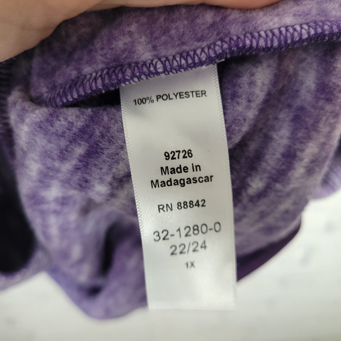 Woman Within 1X Purple Heather Fleece Vest Sleeveless Button Zip SWE157E