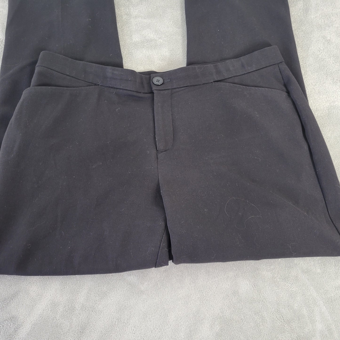 CJ Banks 18W Black Pants Women's Straight Leg Zip Elastic Waist Pockets SL41E