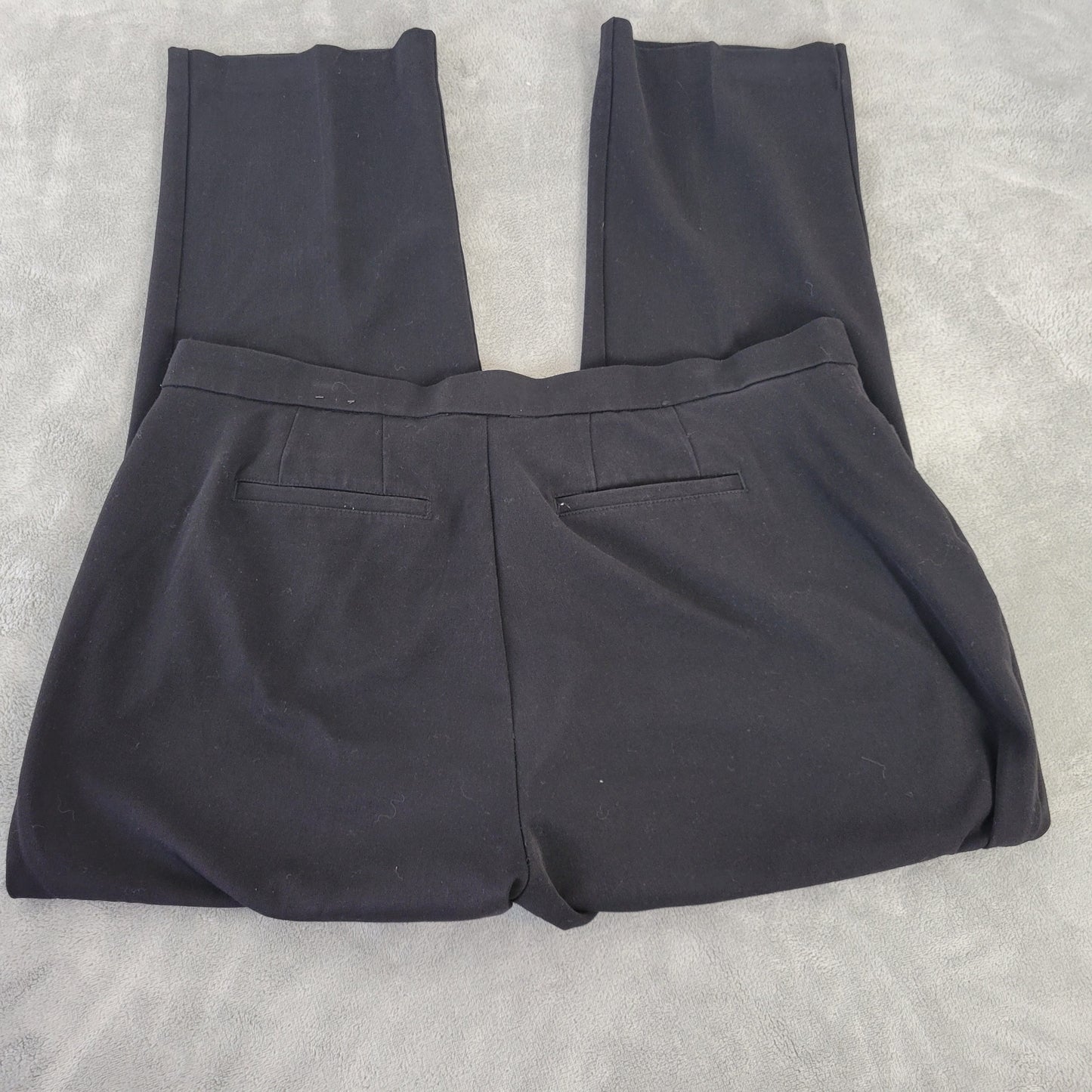 CJ Banks 18W Black Pants Women's Straight Leg Zip Elastic Waist Pockets SL41E