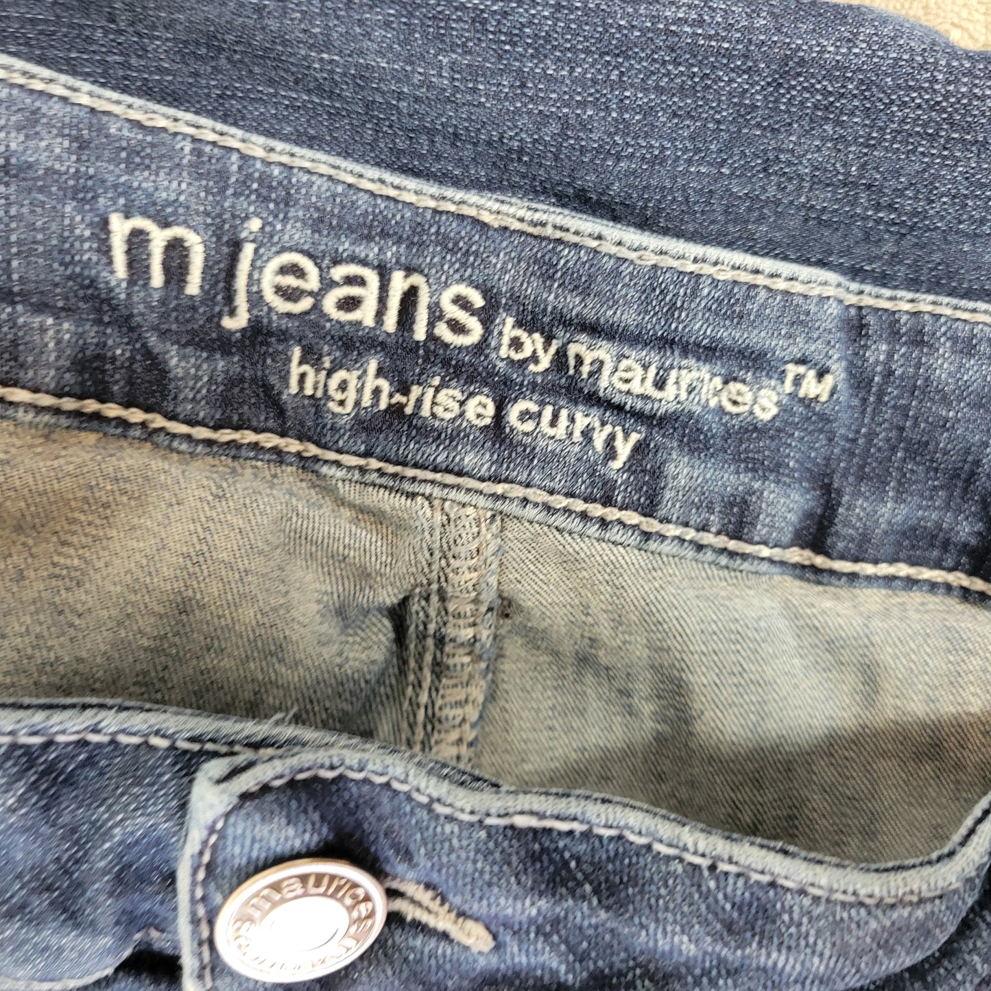 M Jeans Maurices 18W Curvy High Rise Dark Blue Denim Stretch SL40E