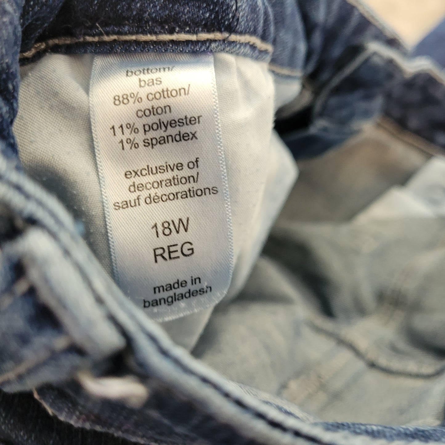 M Jeans Maurices 18W Curvy High Rise Dark Blue Denim Stretch SL40E