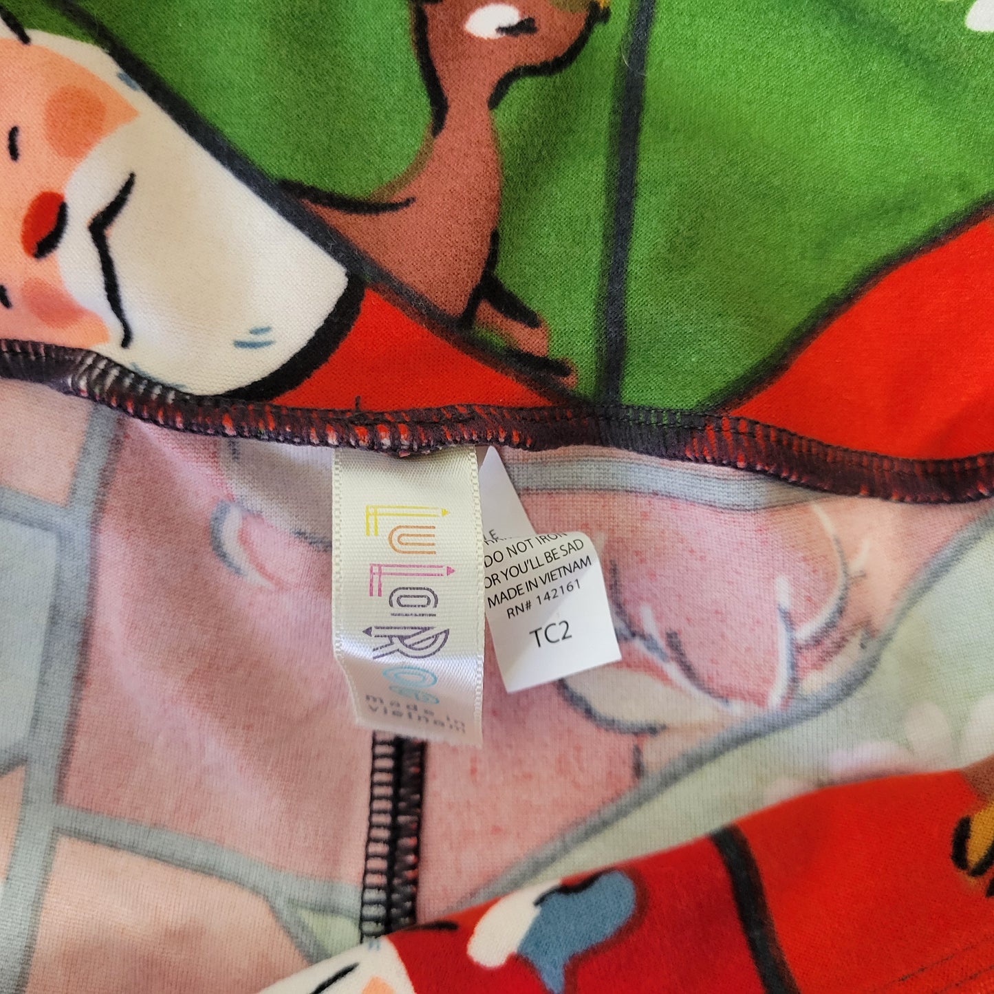LuLaRoe Lot 2 TC2 18-26 Santa Christmas Multicolor Stretch Leggings NOV111E
