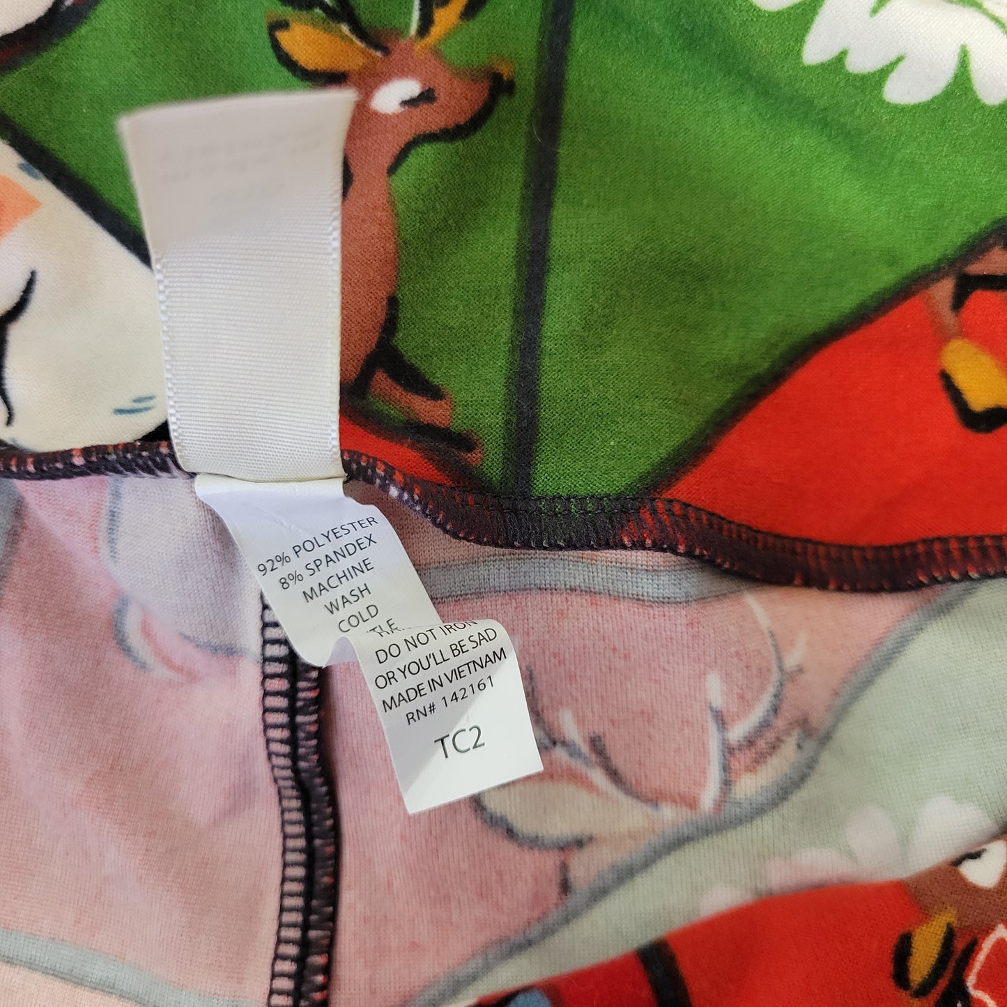 LuLaRoe Lot 2 TC2 18-26 Santa Christmas Multicolor Stretch Leggings NOV111E