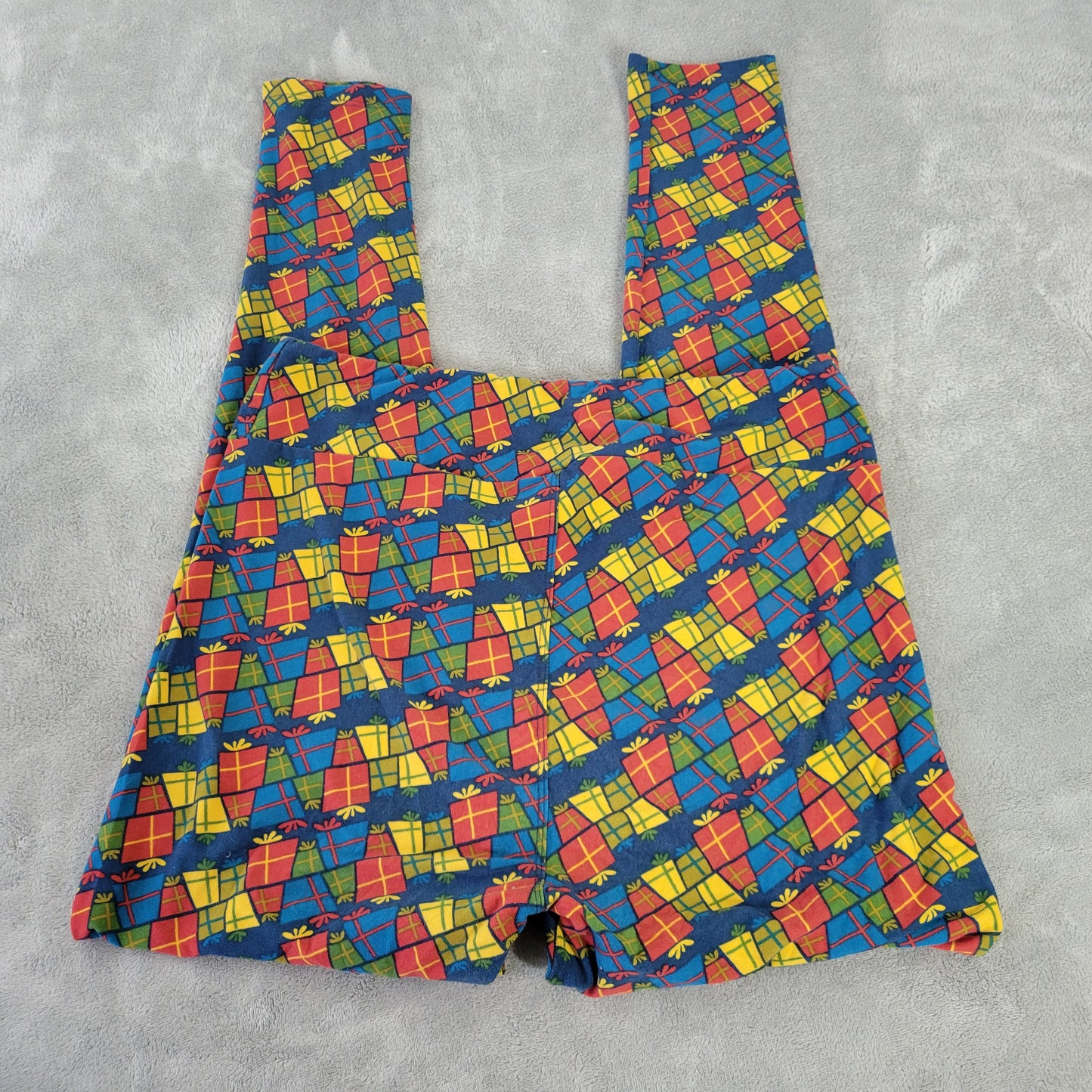 LuLaRoe TC Tall Curvy 12-18 Blue Red Christmas Holiday Leggings NOV123XE