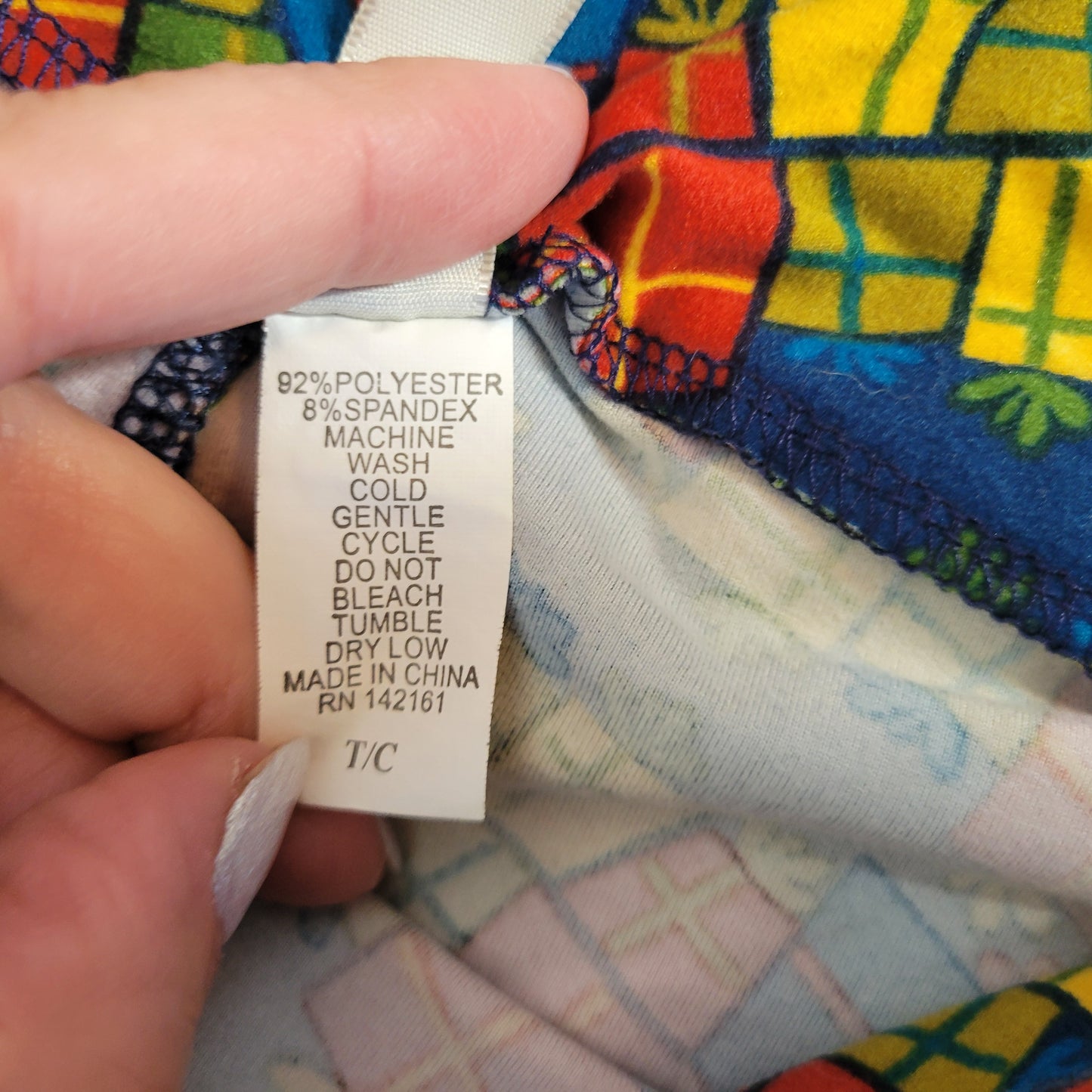 LuLaRoe TC Tall Curvy 12-18 Blue Red Christmas Holiday Leggings NOV123XE