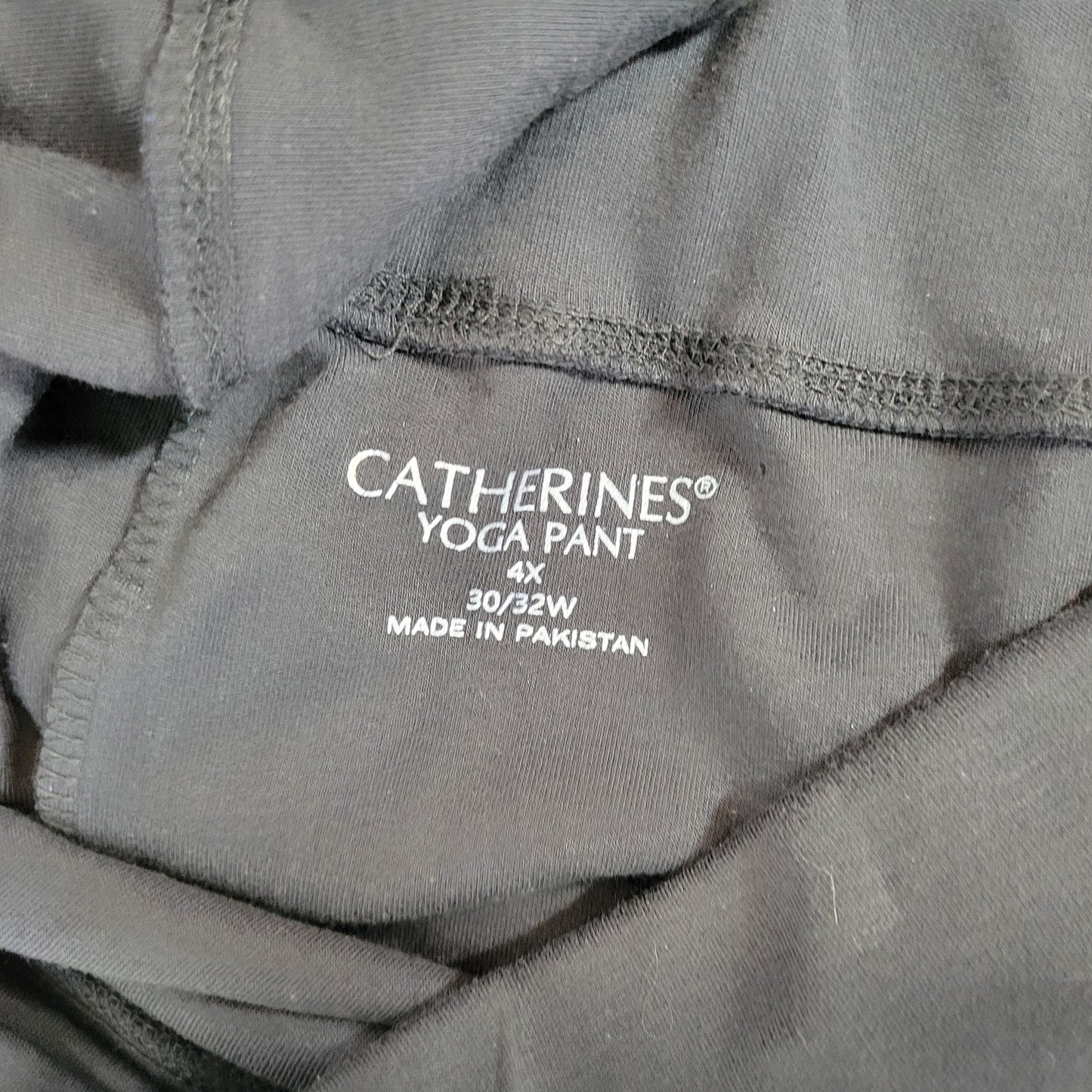 Catherines 4X 30W 32W Black Yoga Pants Women's Jogger Pull-On Elastic BLA4E