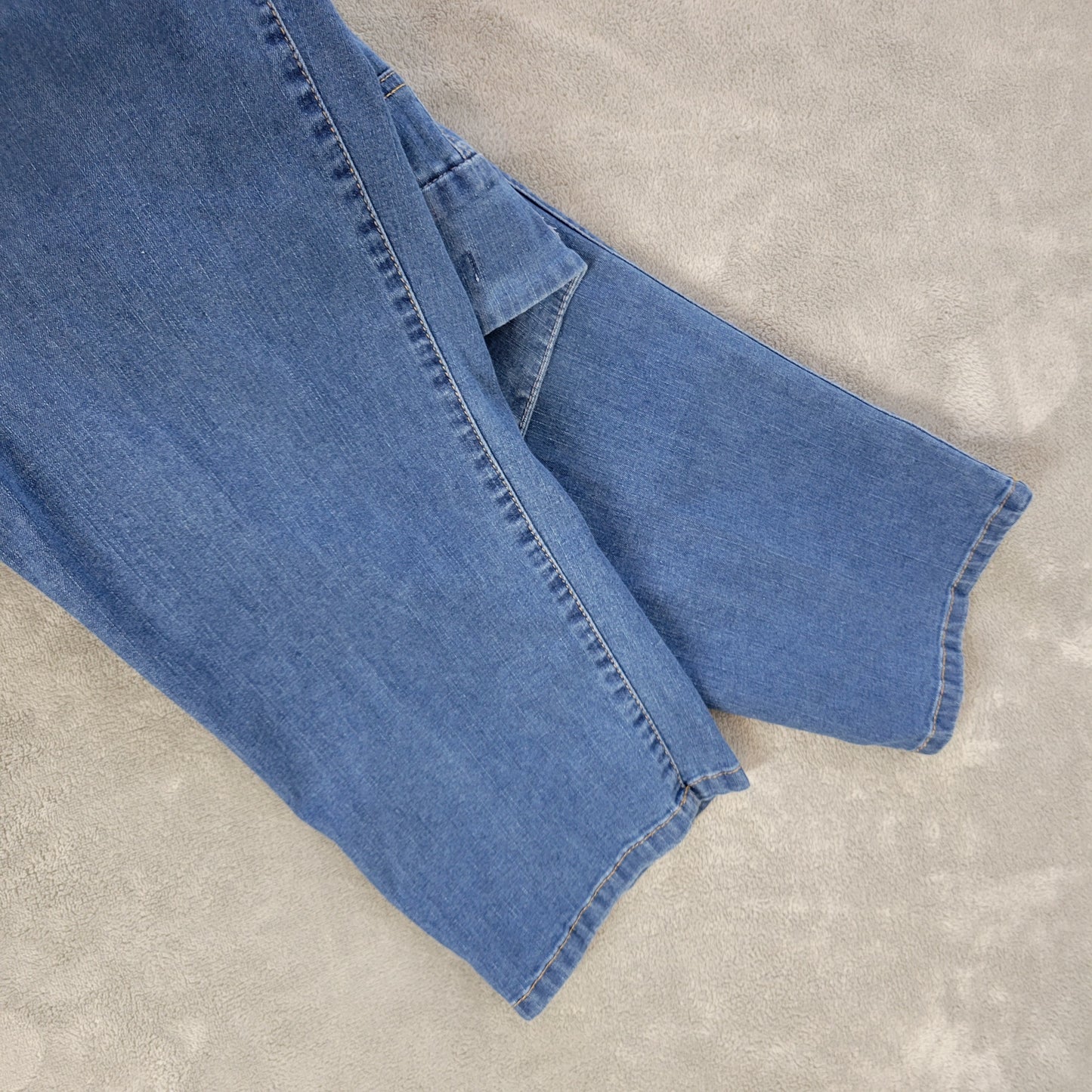 Woman Within Jeans 18W Plus Size Dark Blue Denim Pull-On Stretch Straight SL83E