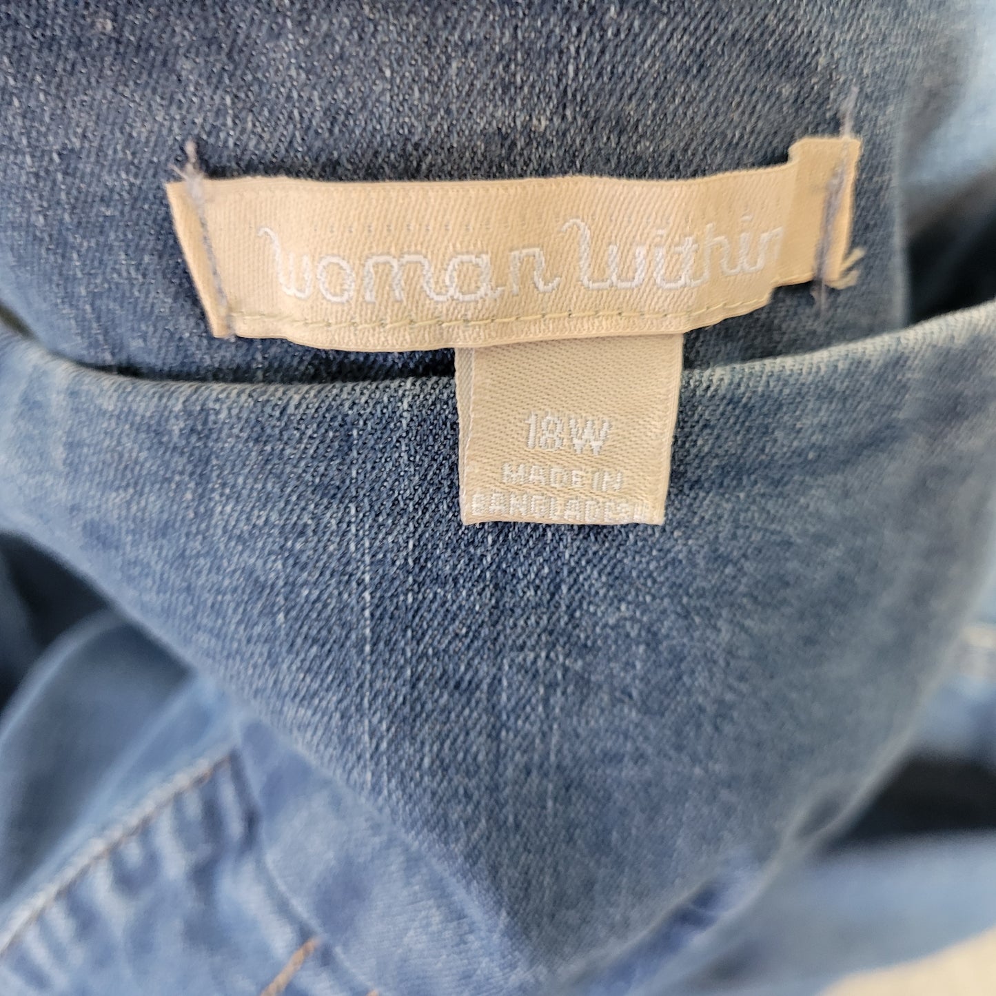 Woman Within Jeans 18W Plus Size Dark Blue Denim Pull-On Stretch Straight SL83E