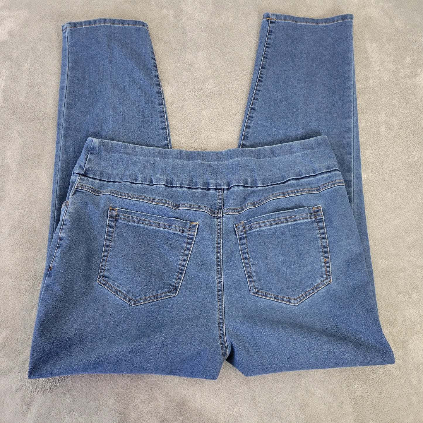 Woman Within Jeans 16W Plus Size Skinny Leg Pull-On Stretch Denim Pockets SKI3E