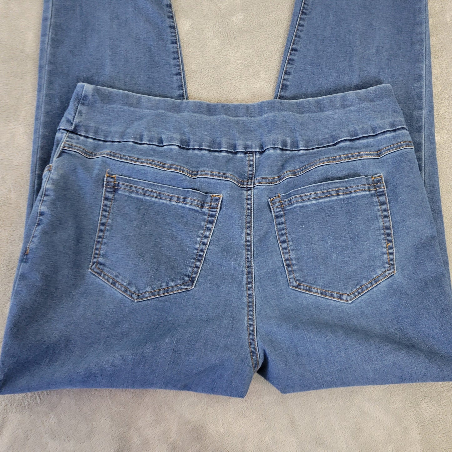 Woman Within Jeans 16W Plus Size Skinny Leg Pull-On Stretch Denim Pockets SKI3E