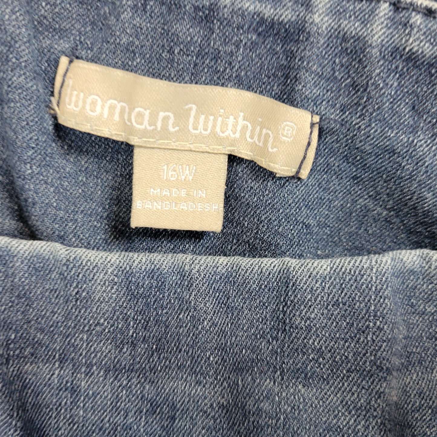 Woman Within Jeans 16W Plus Size Skinny Leg Pull-On Stretch Denim Pockets SKI3E