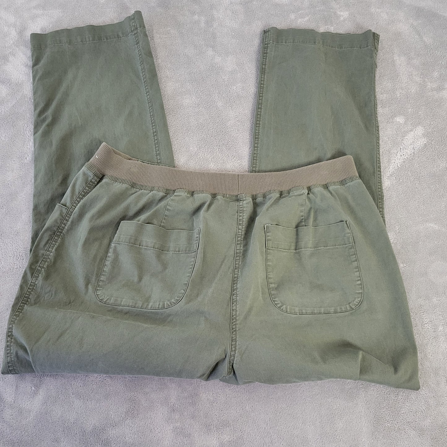 Liz & Me Pants 0X 16W Plus Size Green Chino Straight Leg Stretch GRE8XE
