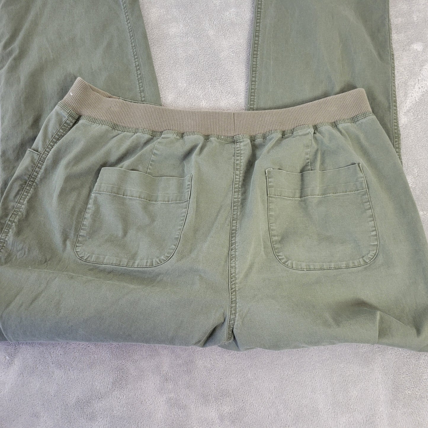 Liz & Me Pants 0X 16W Plus Size Green Chino Straight Leg Stretch GRE8XE
