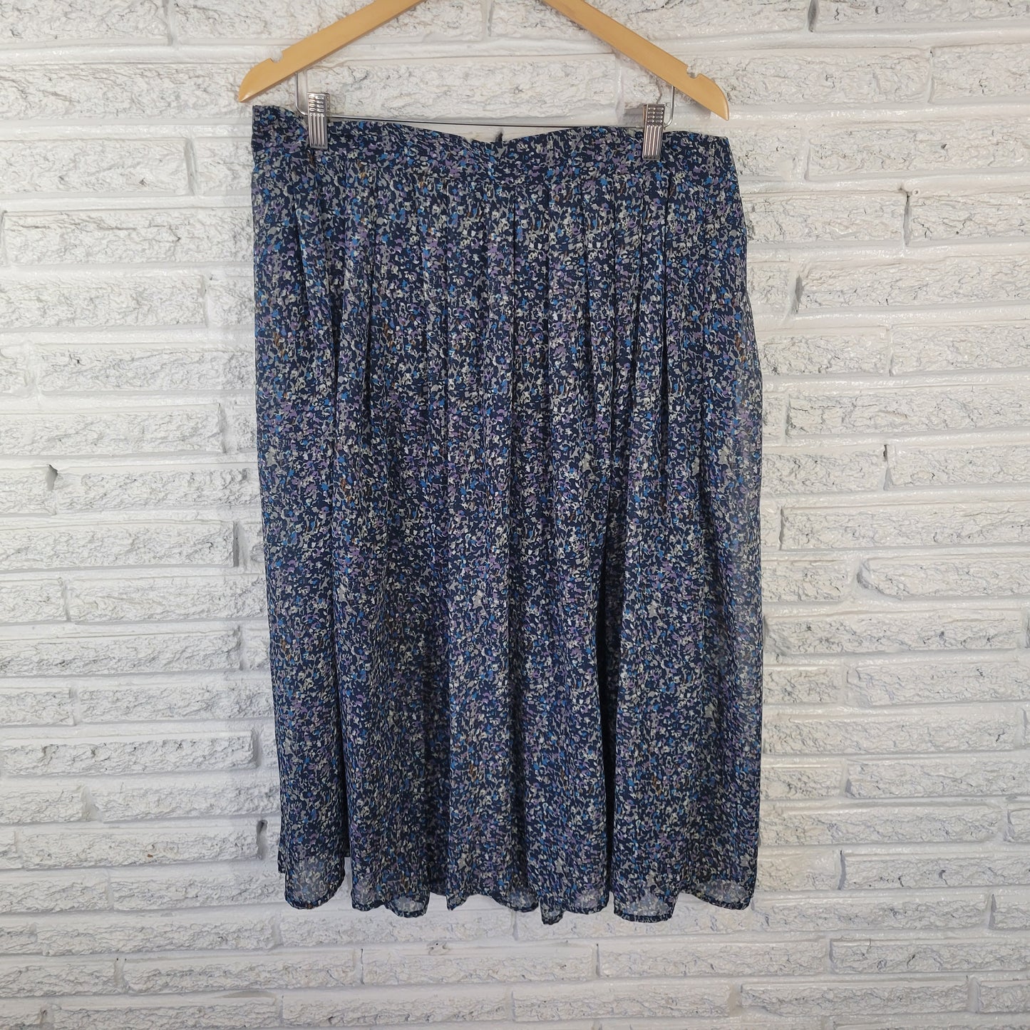 Avenue Skirt 18 Plus Size Blue Purple Watercolor A-Line Knee Length WAT3E