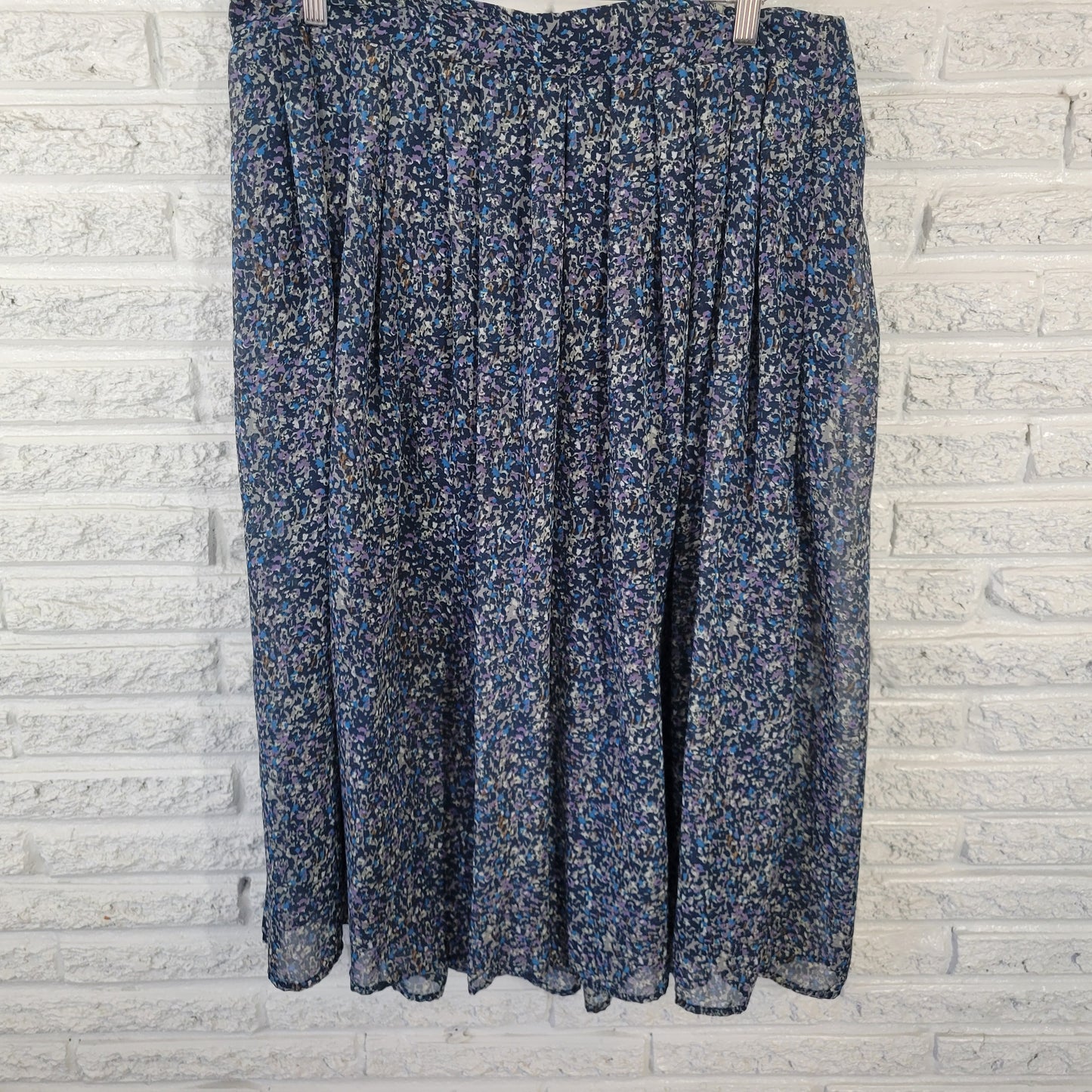 Avenue Skirt 18 Plus Size Blue Purple Watercolor A-Line Knee Length WAT3E