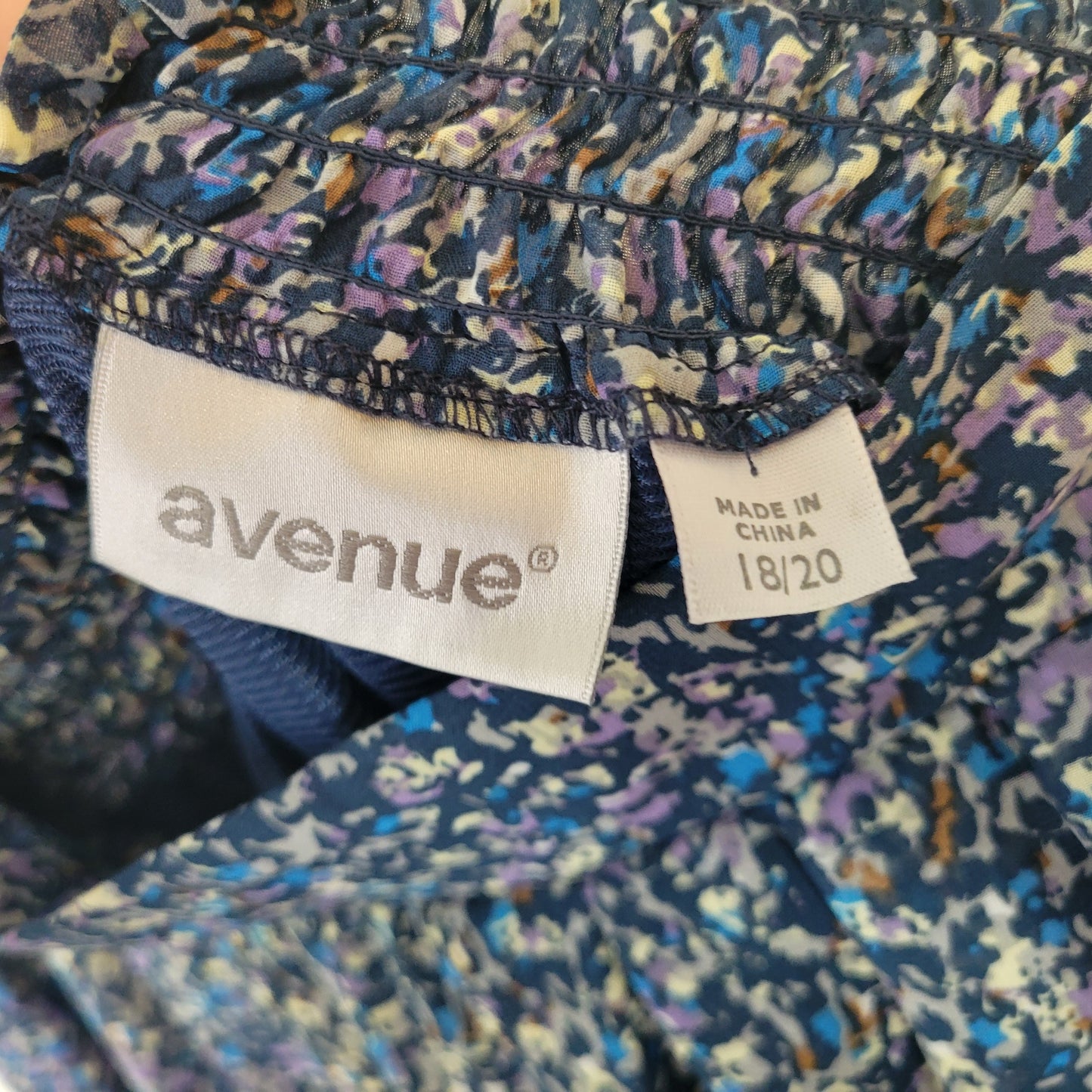 Avenue Skirt 18 Plus Size Blue Purple Watercolor A-Line Knee Length WAT3E