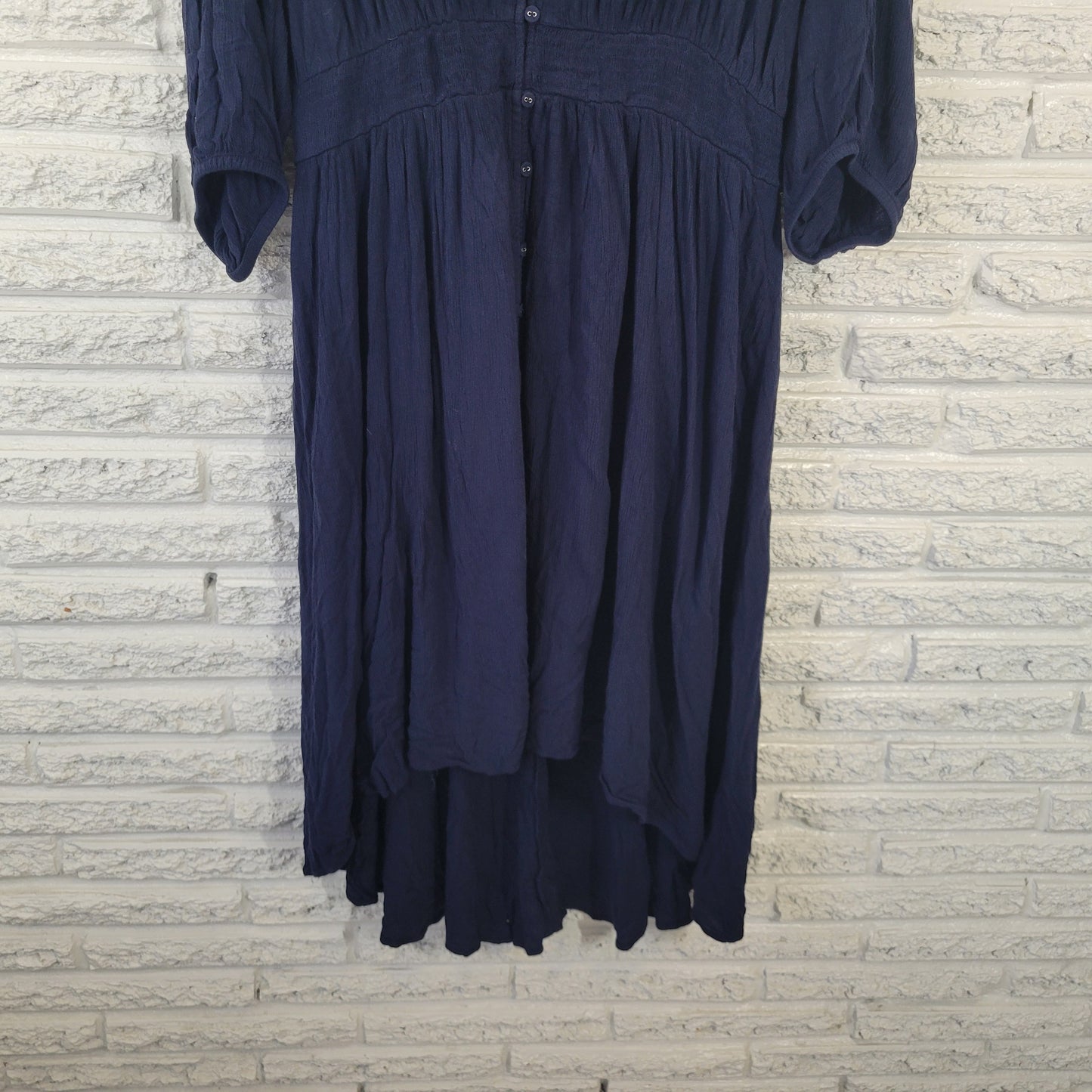 Torrid Dress 3X Plus Size Blue V-Neck 3/4 Sleeve High-Low Lined Stretch SWE169E