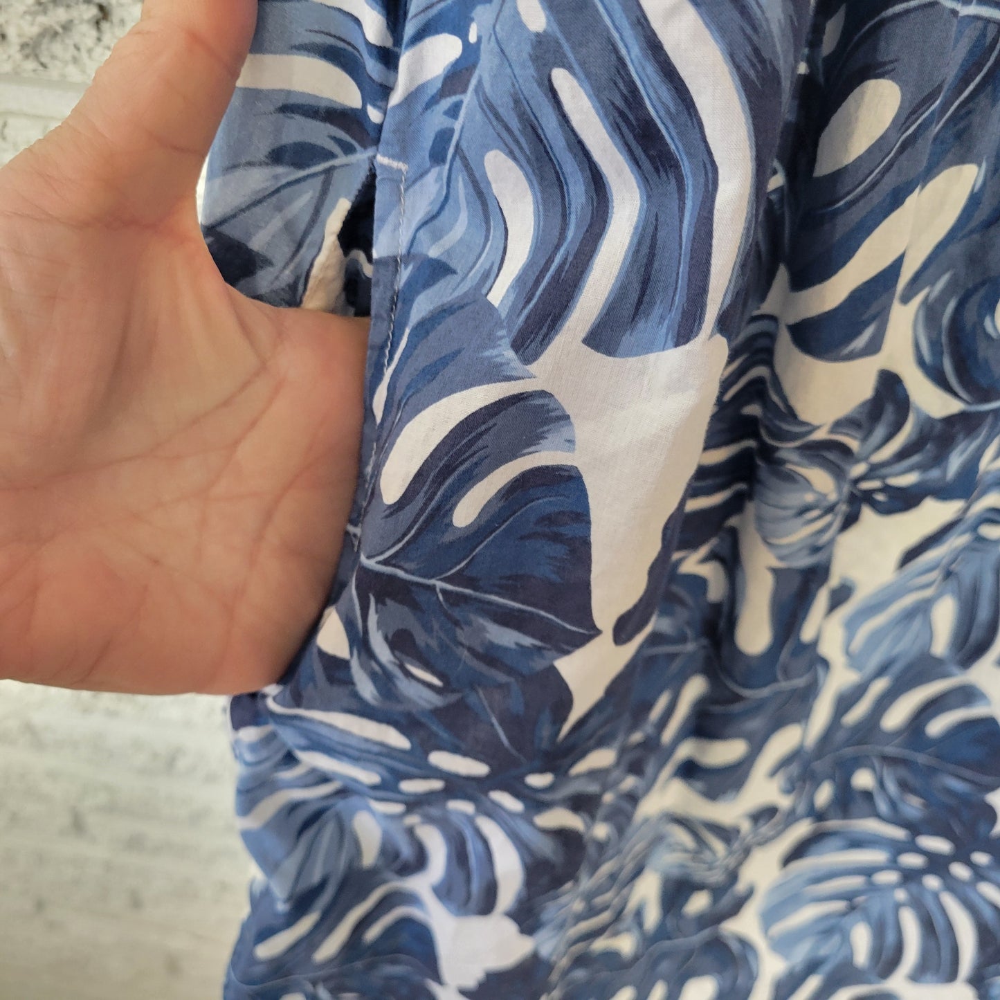 Falls Creek Dress 2X Plus Size Blue White Floral Off Shoulder Ruffle FLO238E