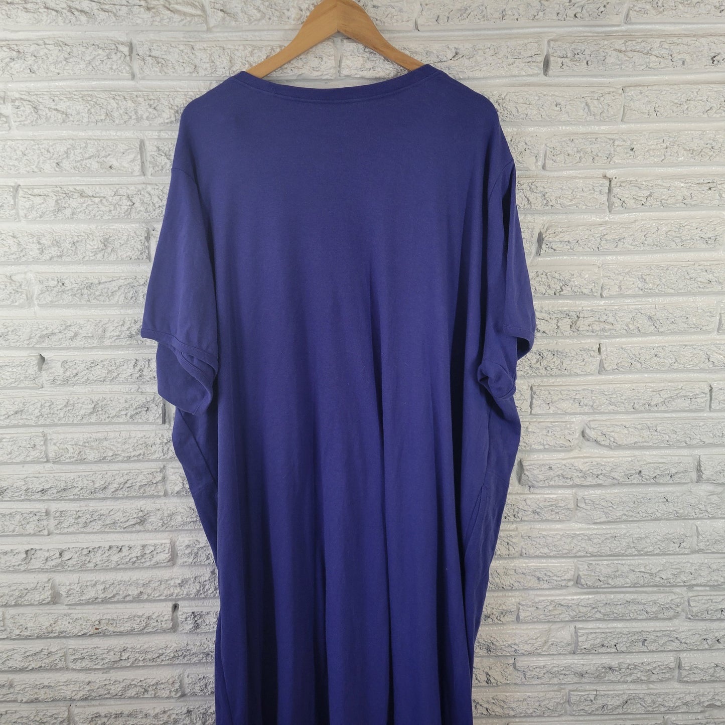 Dreams Co 4X Blue Shirt Dress Midi V-Neck Short Sleeve Pockets SWE181E