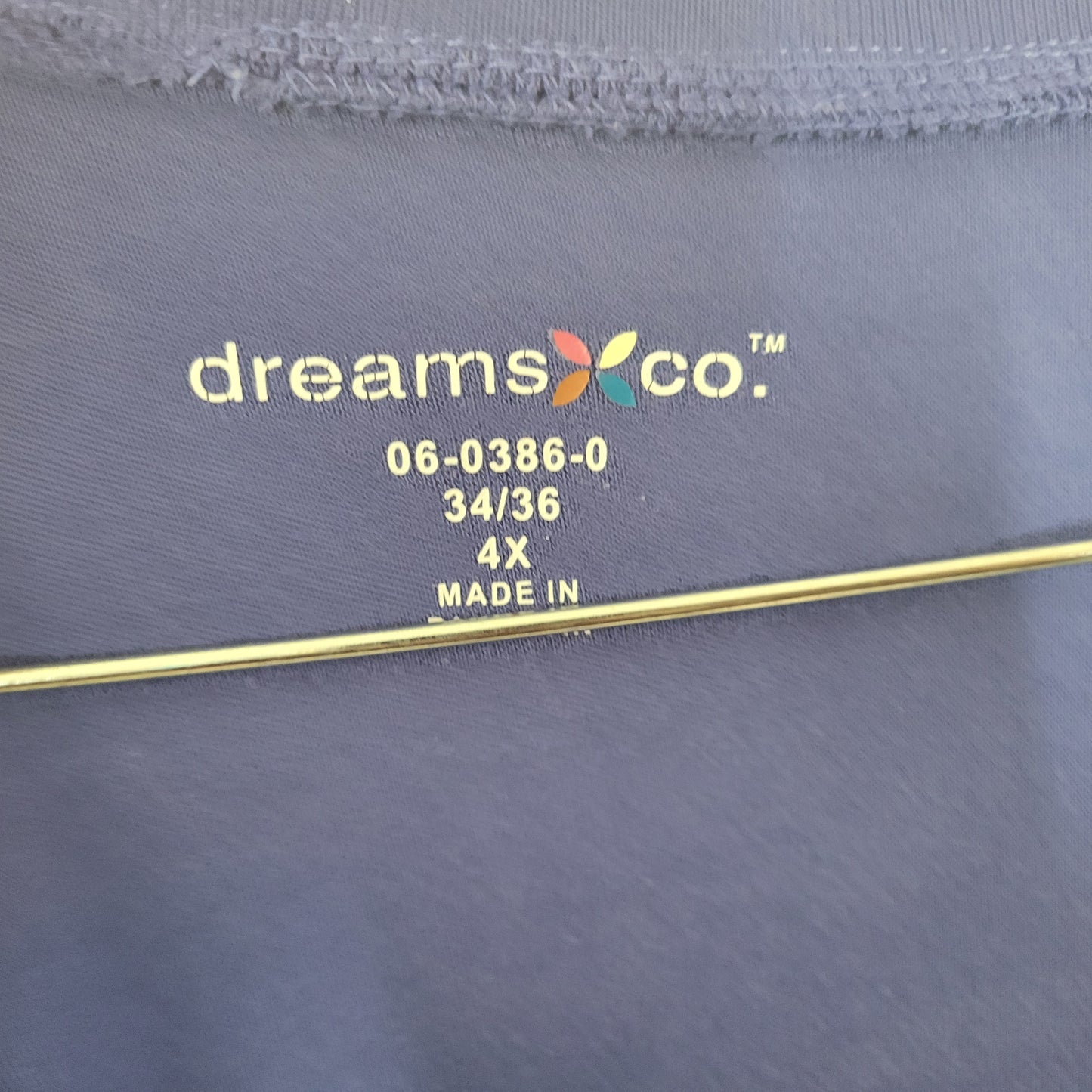 Dreams Co 4X Blue Shirt Dress Midi V-Neck Short Sleeve Pockets SWE181E