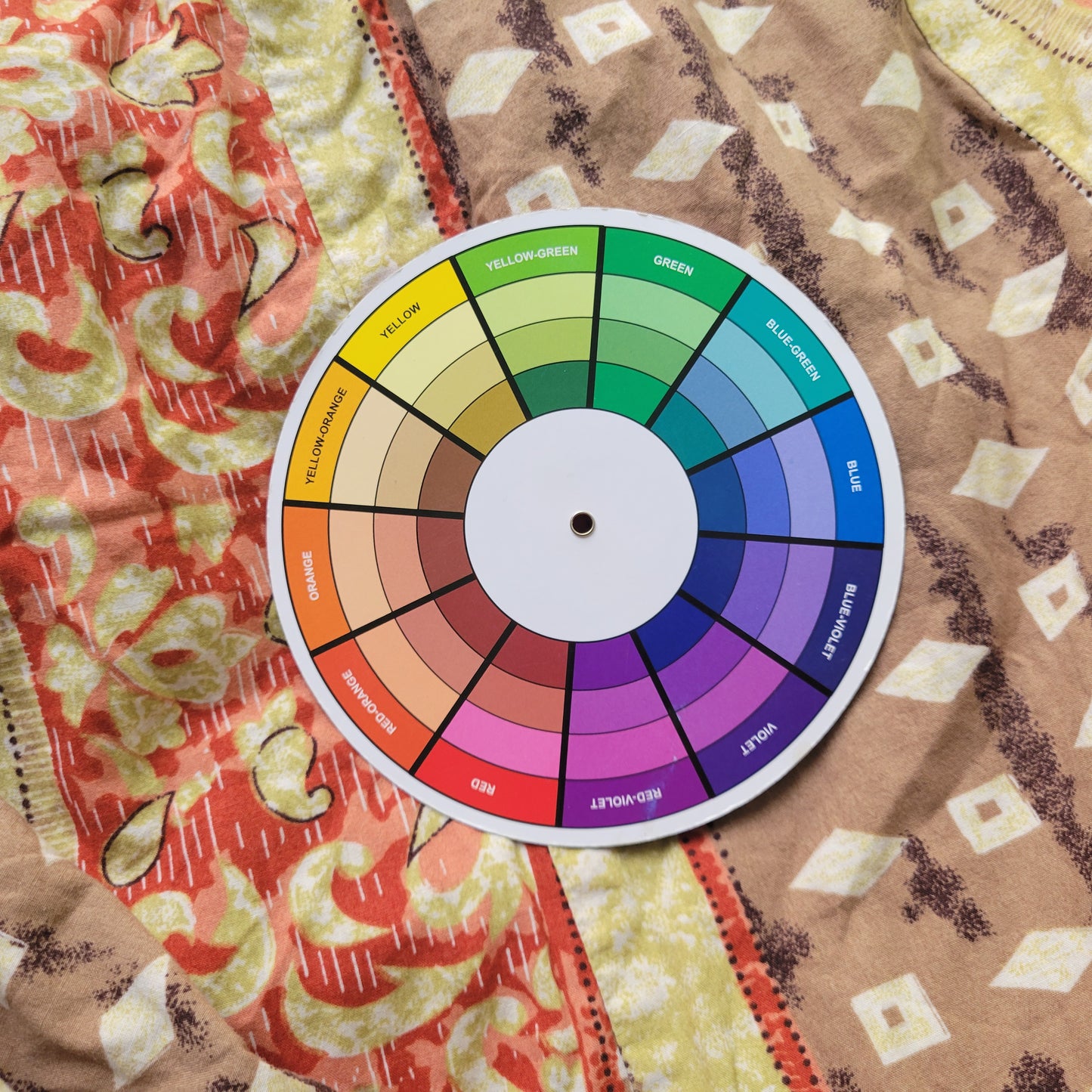 JM Collection 18W A-Line Midi Skirt Brown Geometric Pull-On Cotton GEO122XE