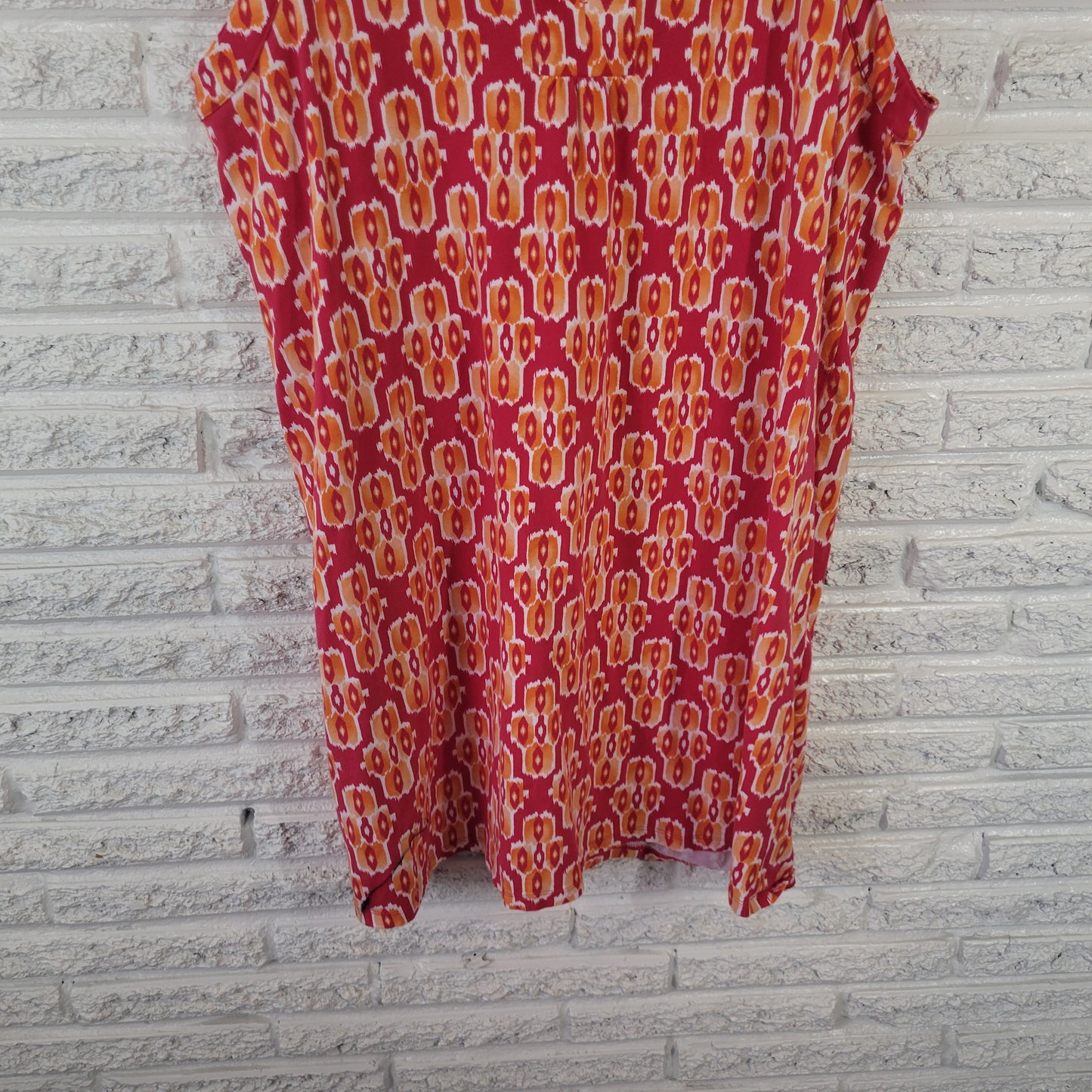 Jones New York Women's 2X Red Orange Sleeveless V-Neck Stretch Mini Dress WAT47E