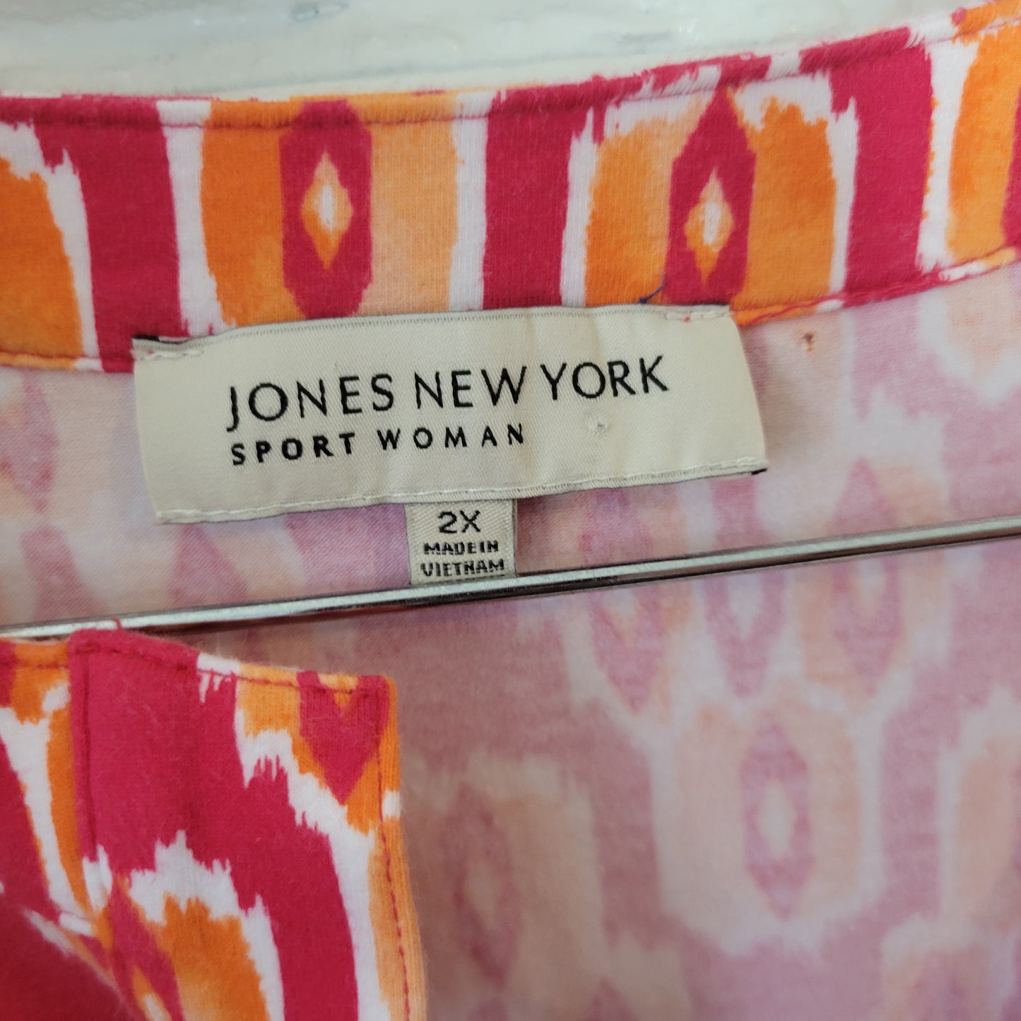 Jones New York Women's 2X Red Orange Sleeveless V-Neck Stretch Mini Dress WAT47E