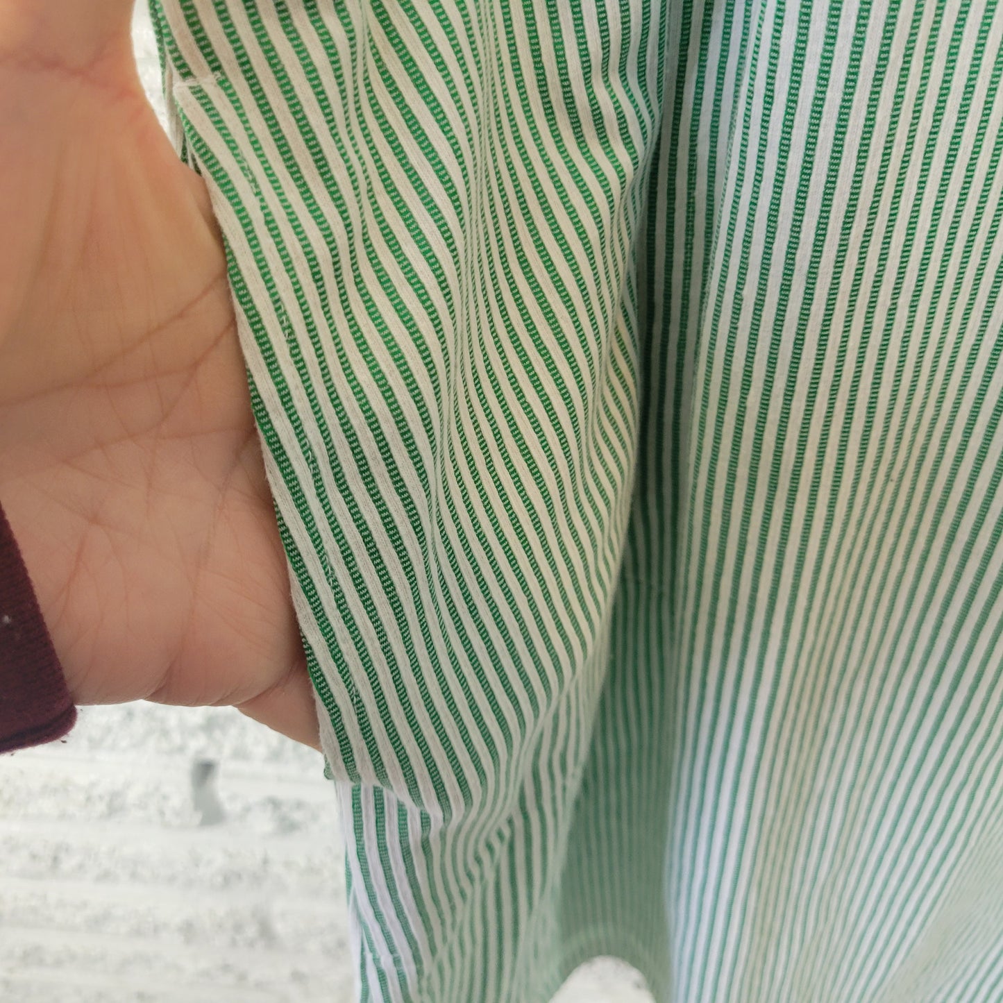 Isaac Mizrahi Live 1X Green Stripe Short Sleeve Pockets Swim Coverup STR62E